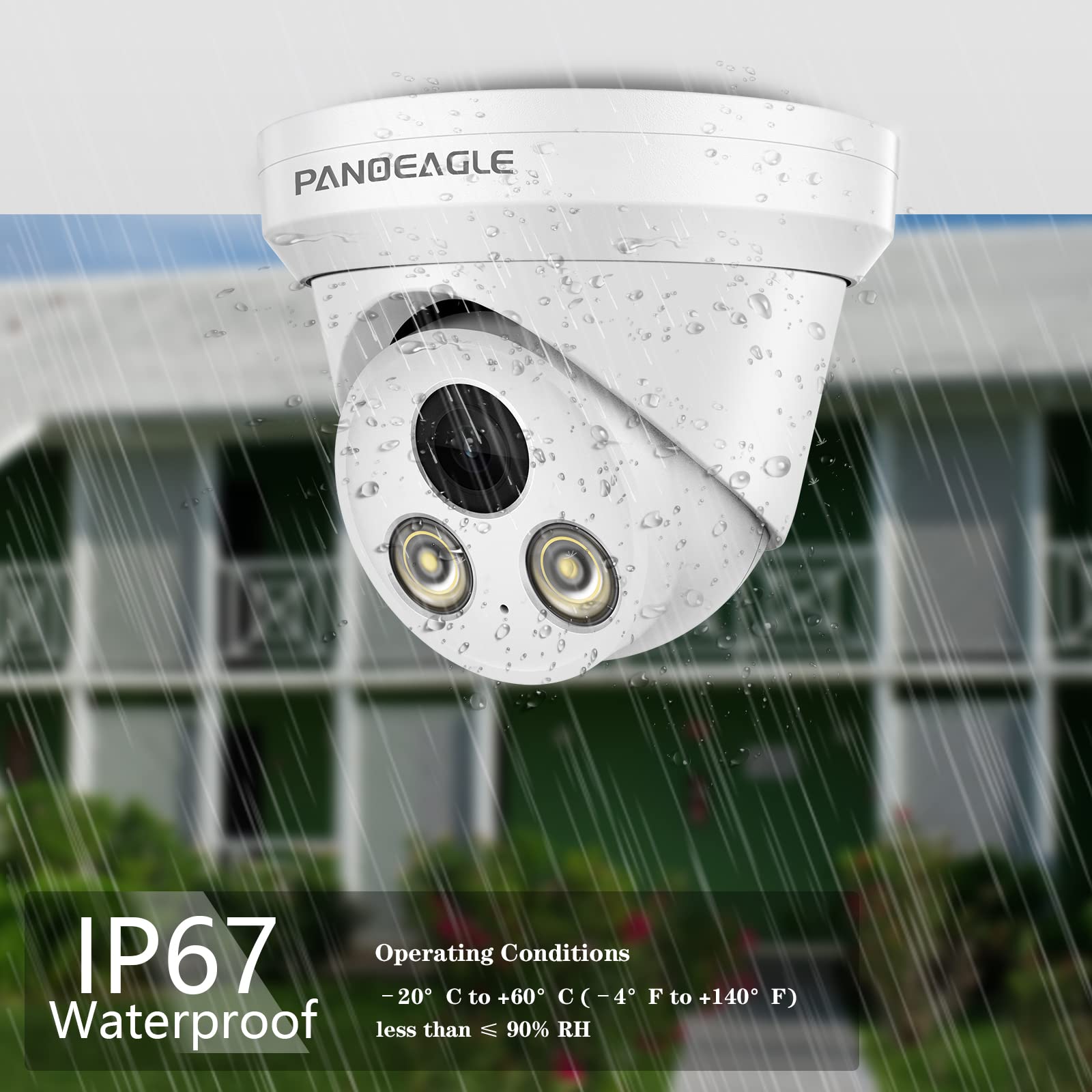 Hikvision 4K 8MP Outdoor PoE Security Camera with Human/Vehicle Detection - Full Color Night Vision, 2.8mm Lens, Built-in Mic, IP67 (PG2387C) - Ideal for Home Security, Business Surveillance & 24/7 Property Monitoring