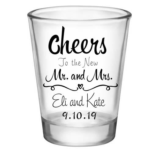 Customizable Clear Wedding Shot Glass - 1.75oz Personalized Party Favors for Bridal Showers, Bachelorette Parties & Anniversary Celebrations