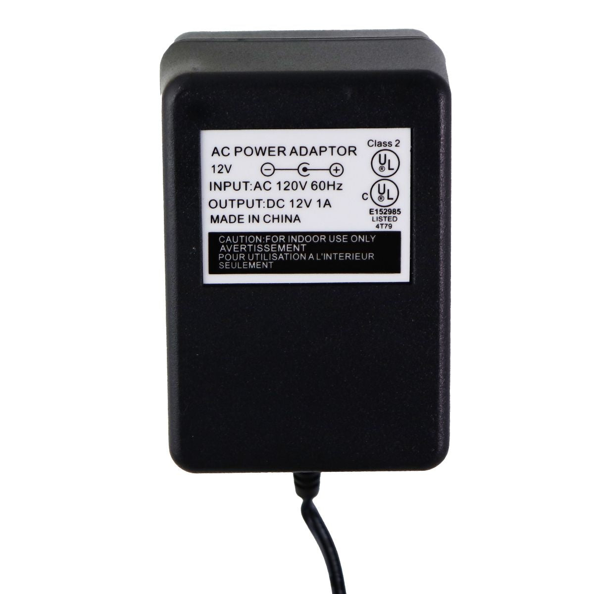 12V 1A AC Power Adapter Wall Charger - Universal Power Supply for Electronics - Black (E152985 4T79) - Compatible with LED Strips, Routers, CCTV Cameras & More