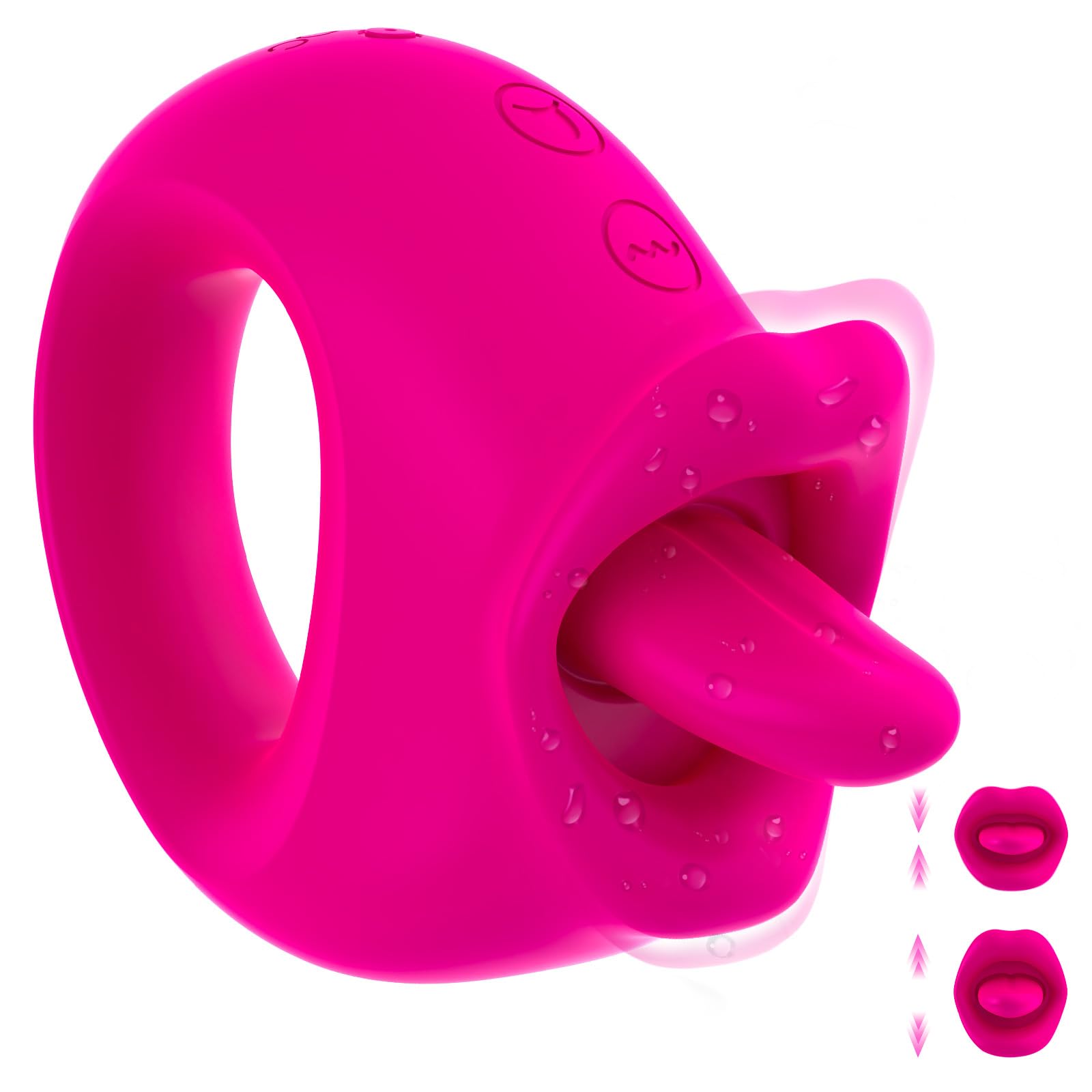 Premium Rose Clitoral Stimulator for Women - 10 Vibration Modes & 2-in-1 Tongue Licking Function | Adult Sex Toy for Couples & Solo Play | Discreet Gift for Her | Bedroom Accessories & Romantic Nights (Rose Red)