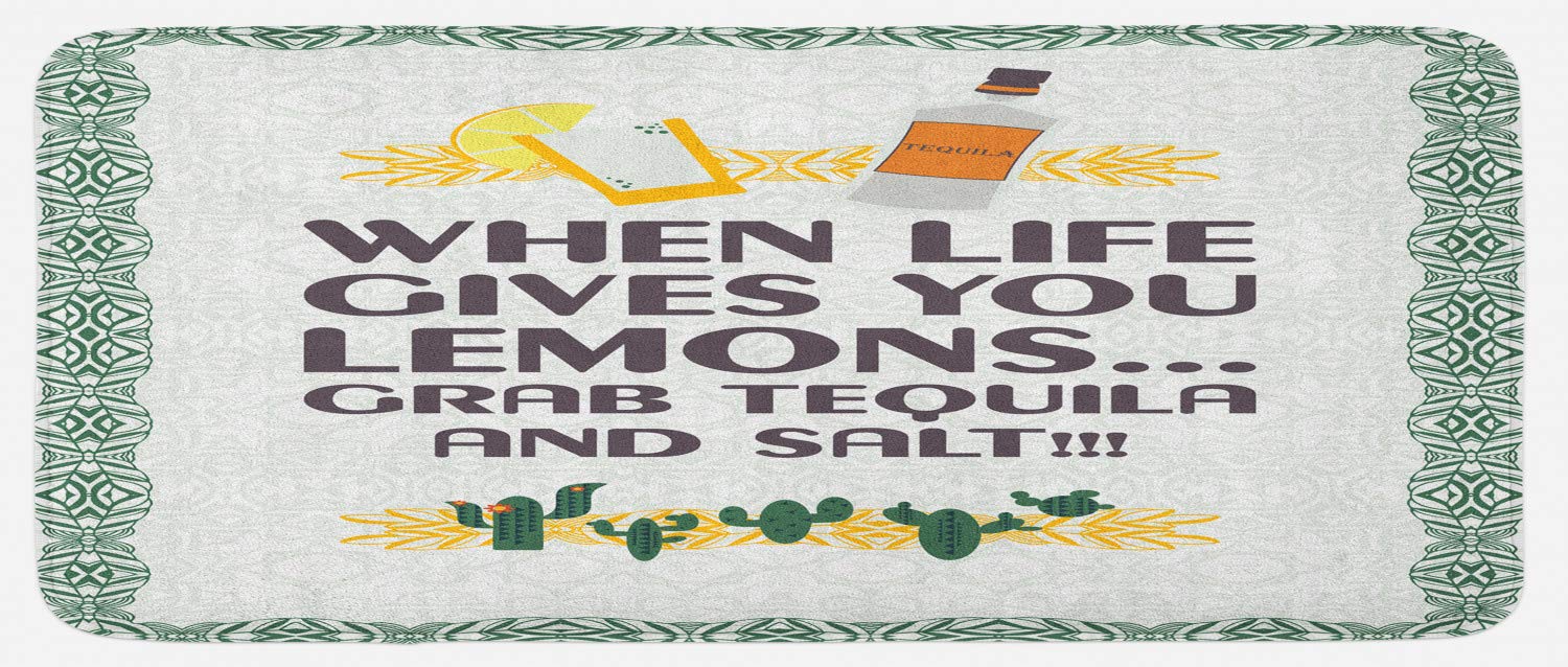 Ambesonne Non-Slip Tequila Themed Kitchen Mat - 47