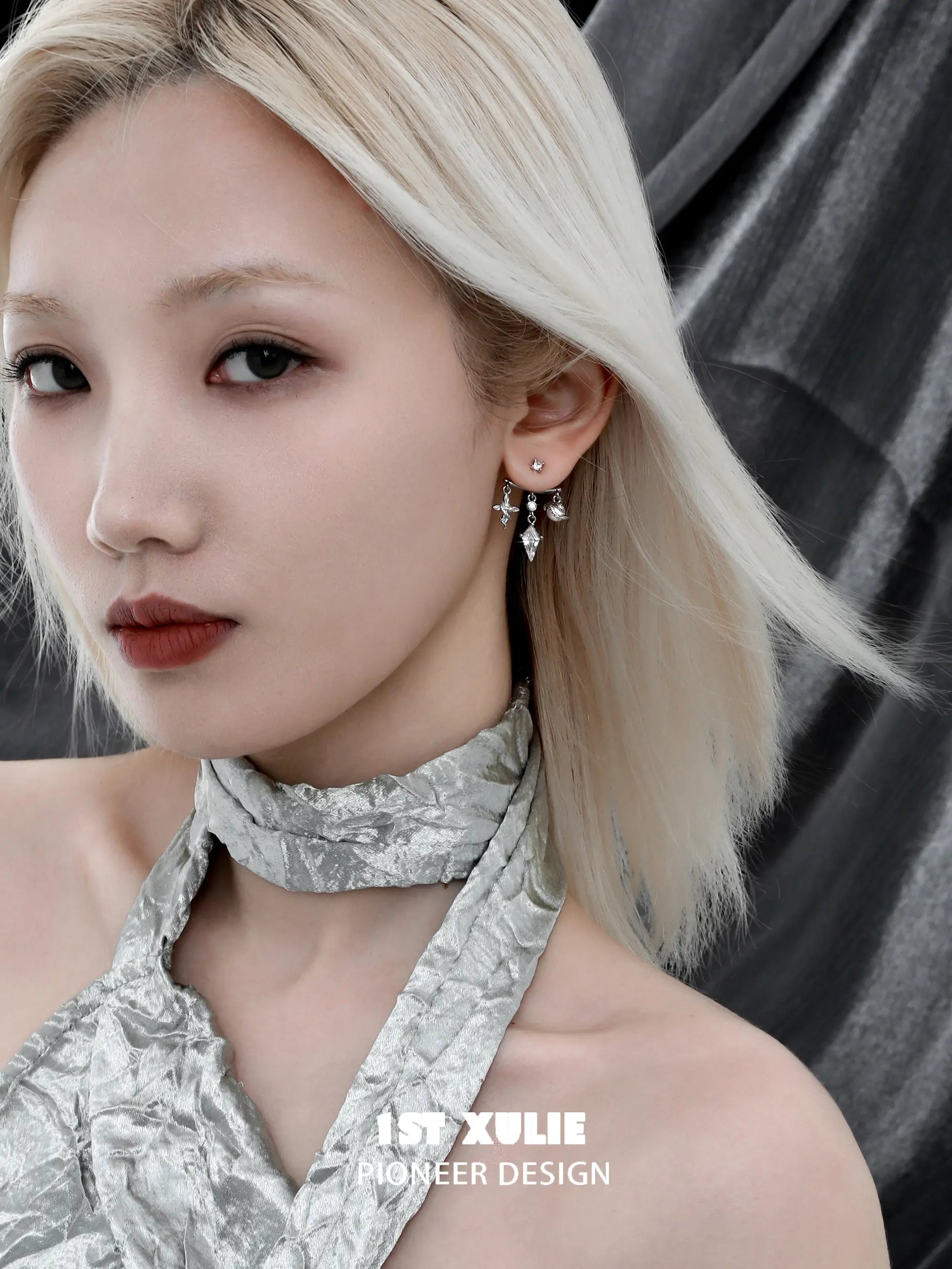 18k Platinum Plated Snake Bite White & Black Serpent Stud Earrings for Women - Gothic Punk Jewelry for Parties, Concerts and Night Out