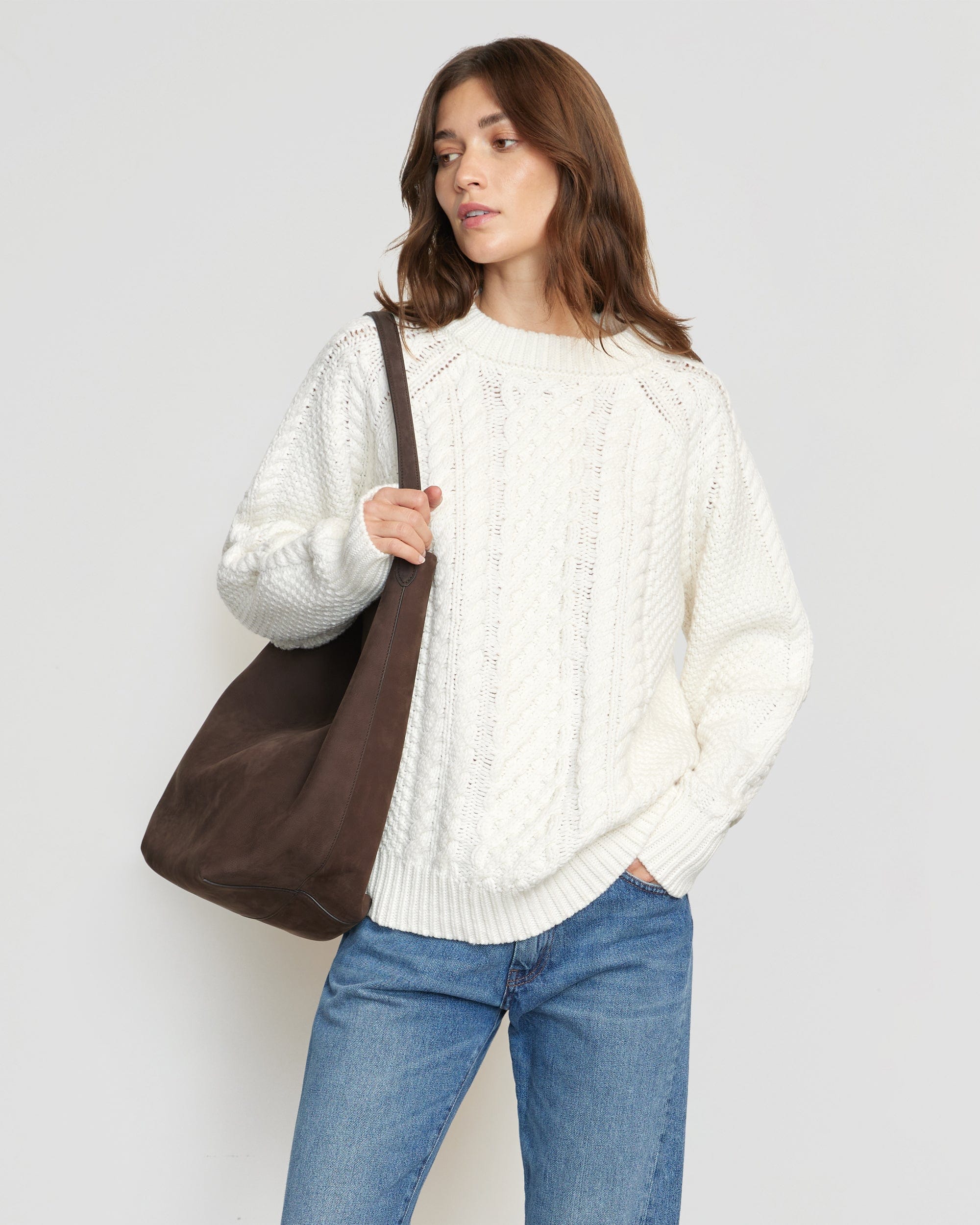 Brady Chunky Cable Knit Sweater for Women - Cozy Winter Pullover with Thick Yarn, Perfect for Christmas, Holiday & Casual Outfits
