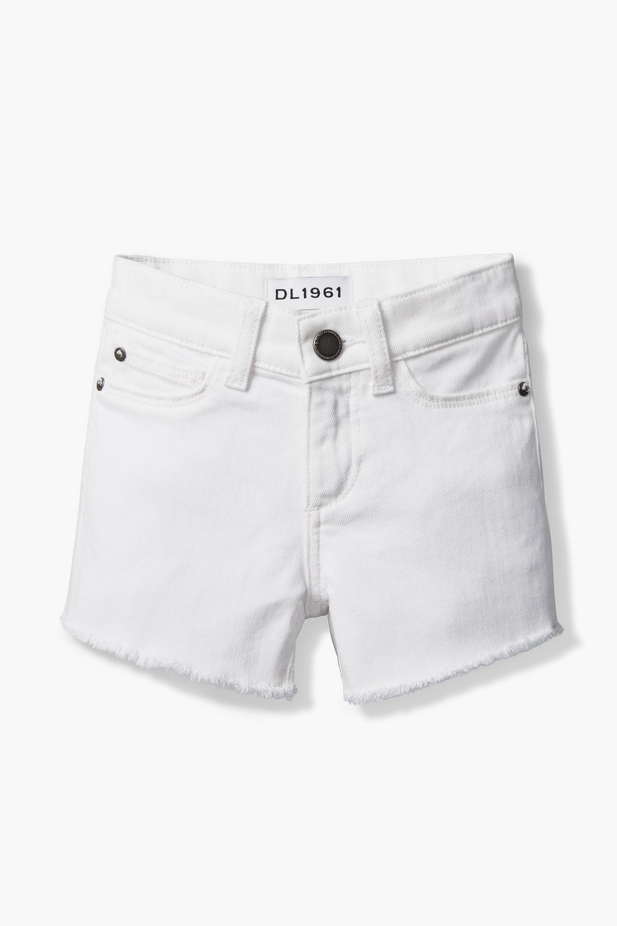 DL1961 Lucy Denim Girls Shorts - High Waisted White Denim Shorts for Teens | Perfect for Summer, Beach & Casual Outfits