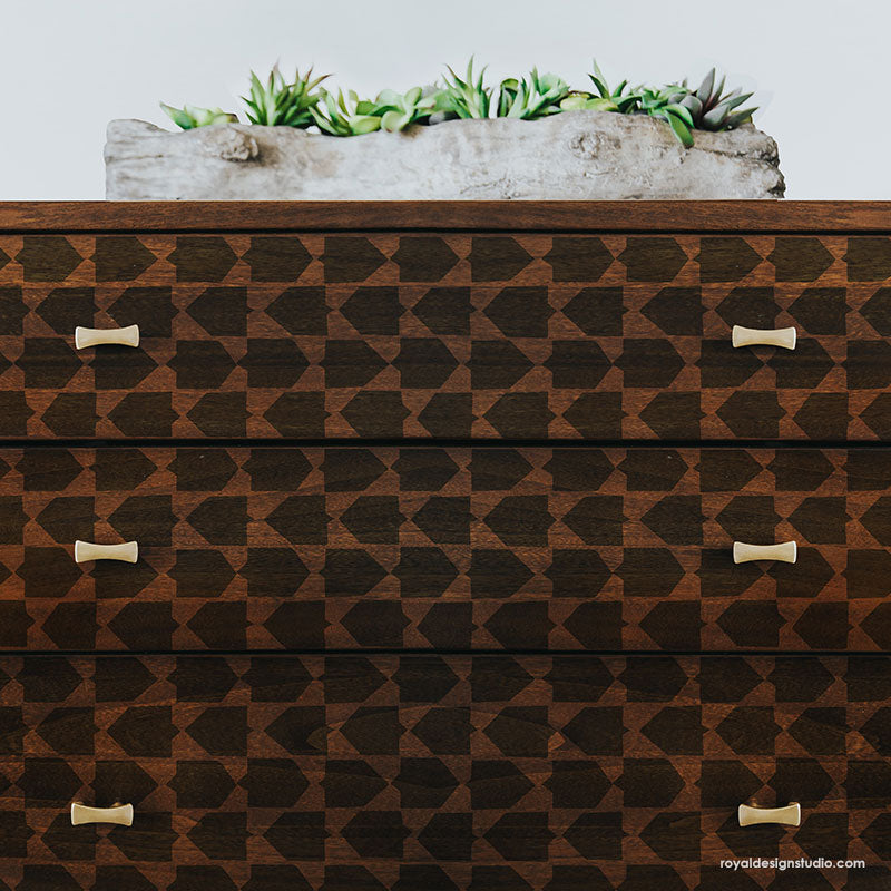 Emblematic Furniture Stencil - DIY Wood Decor Template for Cabinets, Tables & Home Projects | Perfect for Upcycling, Crafts & Custom Furniture Design