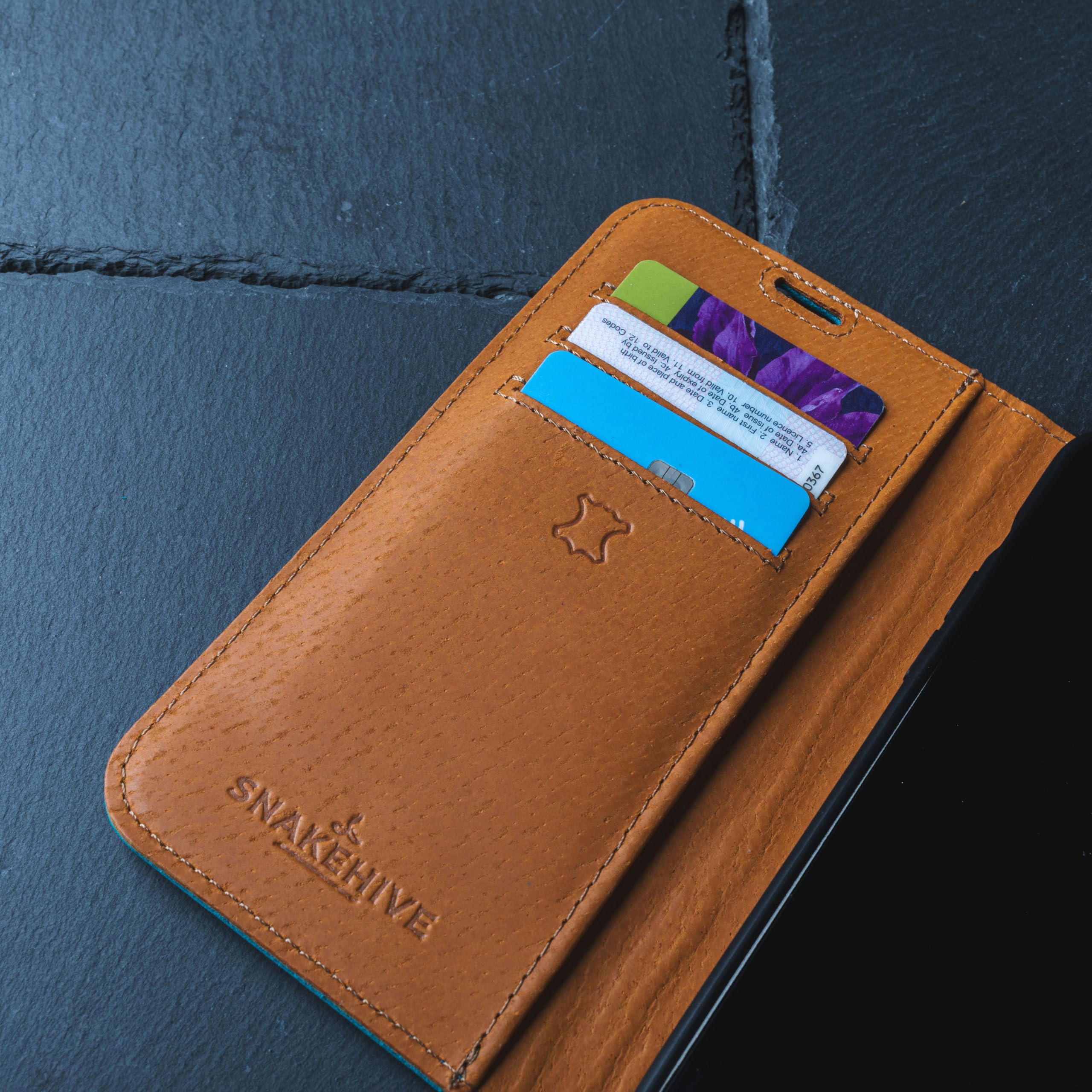 Premium Leather Wallet Case for iPhone 15 Plus - Top Grain Leather Phone Cover with Kickstand & Card Slots - Slim RFID Blocking Wallet Case - Perfect for Travel, Work & Everyday Use (Black)