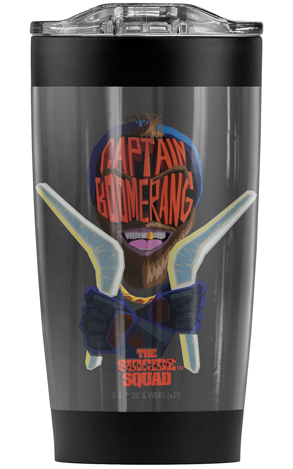 Suicide Squad 2 Captain Boomerang Stainless Steel Tumbler 20oz - Vacuum Insulated Coffee Travel Mug with Leakproof Lid | Keeps Hot & Cold for 12 Hours | Perfect for Office, Gym, Camping & Car Commutes