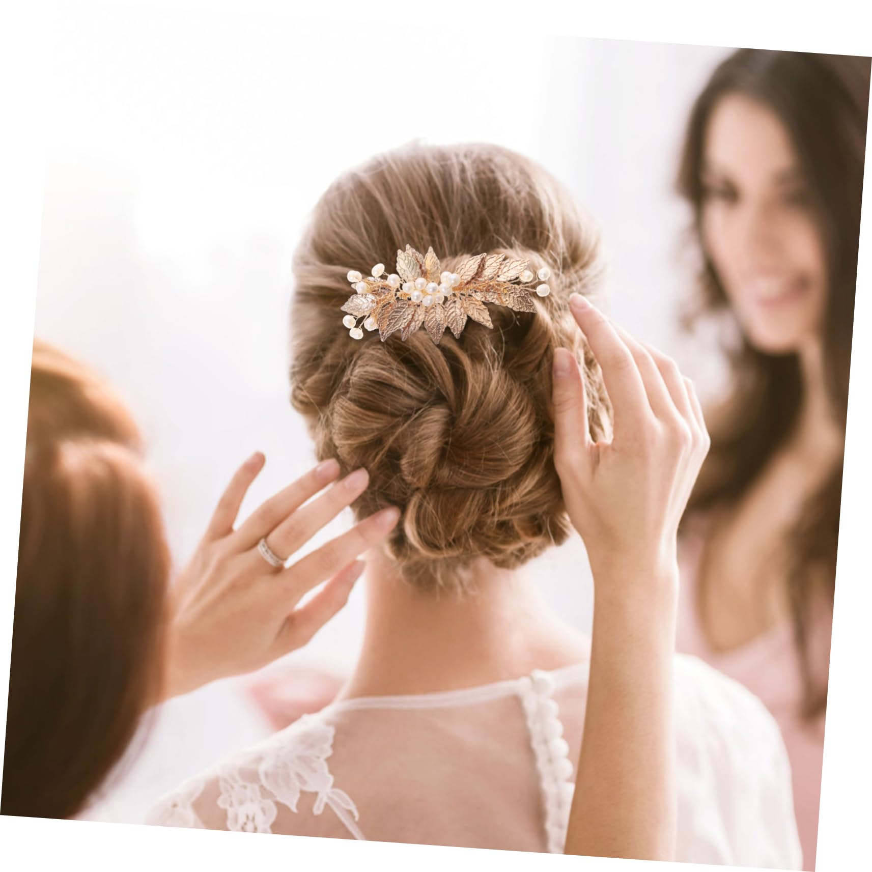 Elegant Rhinestone Bridal Hair Clips for Women - Pearl Flower Hair Comb Barrettes with Alloy Inserts - Perfect for Weddings, Prom, Parties & Special Occasions