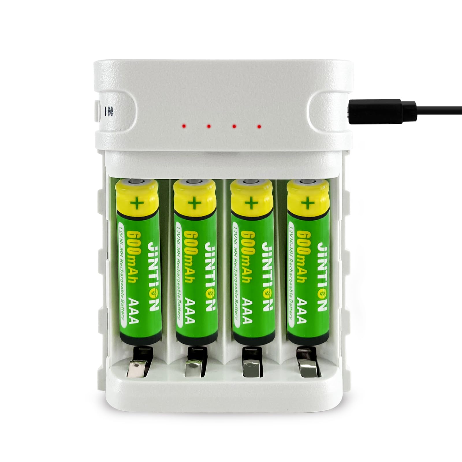 JINTION Ni-MH AAA 600mAh 1.2V Rechargeable Batteries - 8 Pack for Solar Outdoor Garden Lights, String Lights, Pathway Lamps, Toys, Remote Controls & Electronic Devices | Long-Lasting Power Solution
