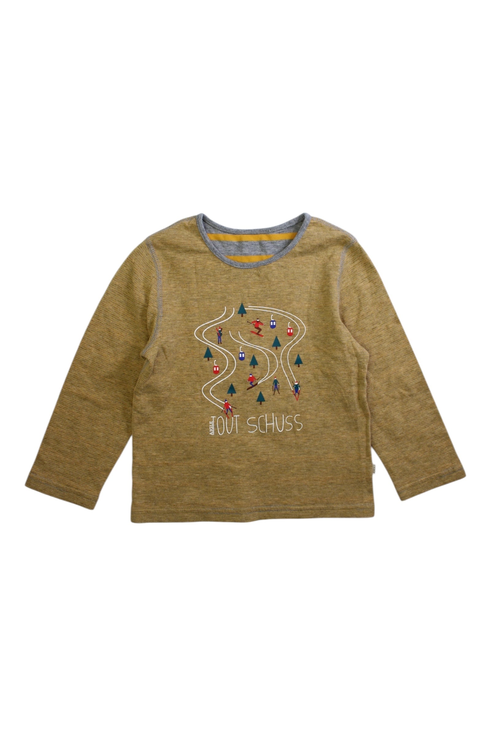 Aigle Embroidered Long Sleeve Top for Toddlers 3T - Perfect for Preschool, Playdates & Family Outings