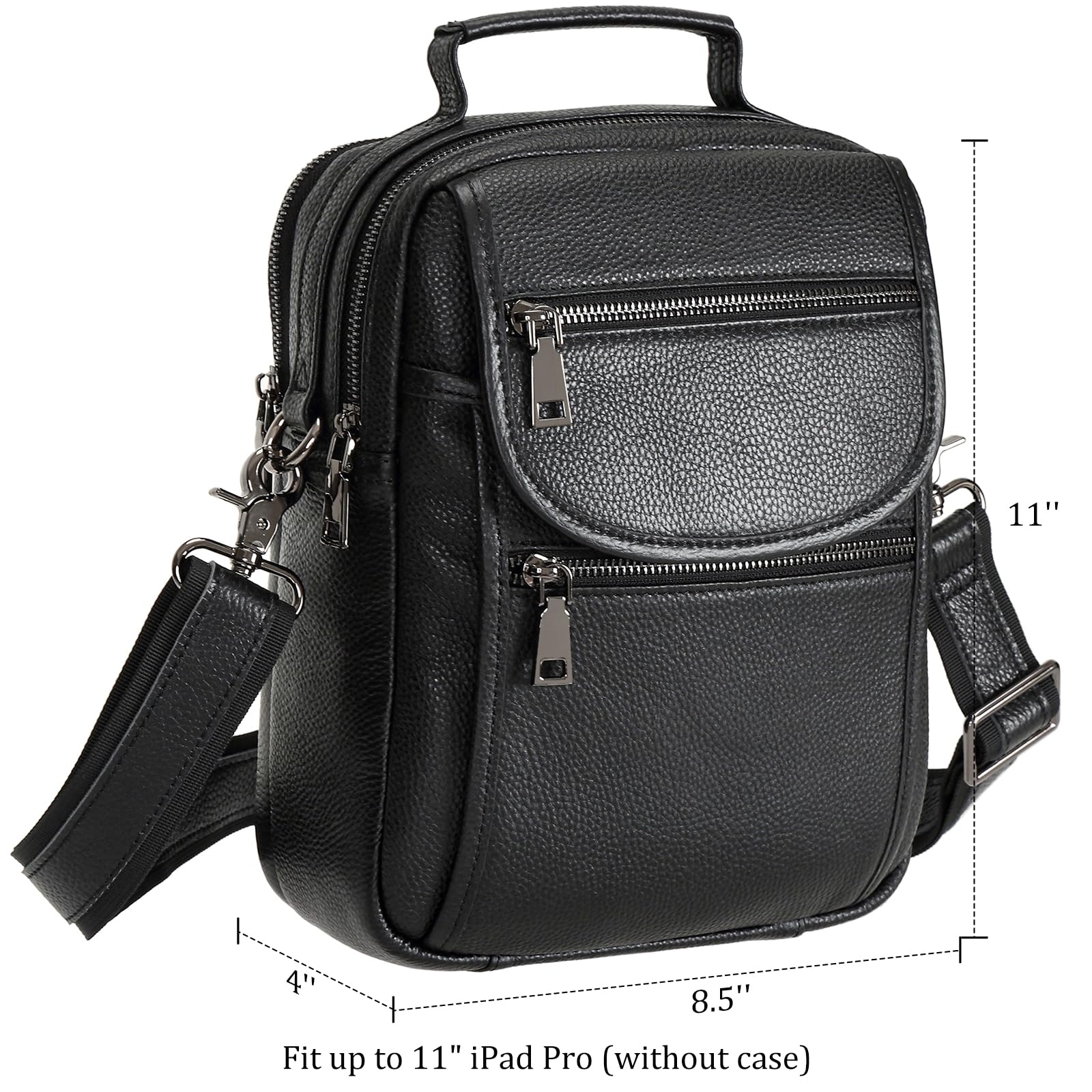 Polare Italian Cowhide Leather Messenger Bag for Men & Women - Anti-Theft Waterproof Shoulder Pouch Sling Bag - Perfect for Work, Travel & Daily Use