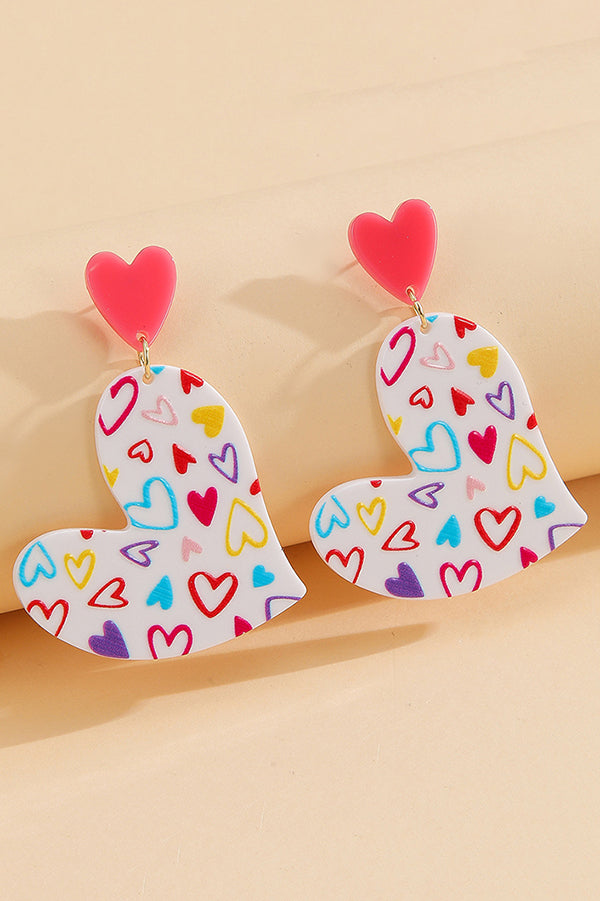 Valentine's Day Heart Shaped Dangle Earrings for Women - Romantic Irregular Pearl Drop Earrings for Date Night, Anniversary Gift & Special Occasions