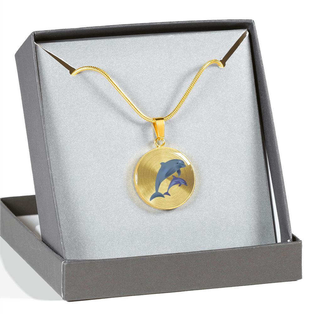 Dolphin Necklace for Women - Sterling Silver Dolphin Pendant with 18