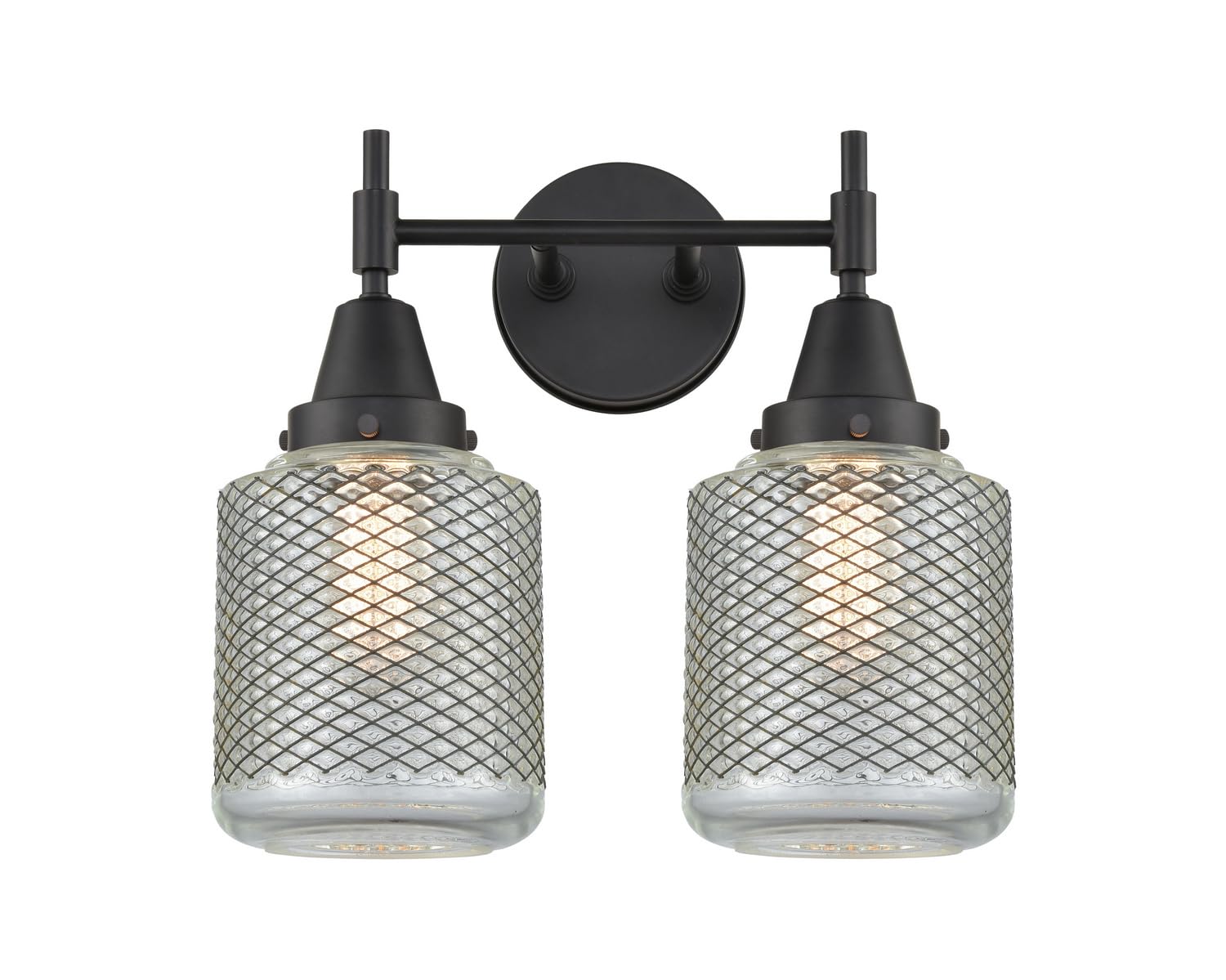 Innovations 447-2W-BK-G262-LED Transitional LED Bathroom Vanity in Black Finish - Modern Lighting for Bathroom Makeovers & Home Renovations