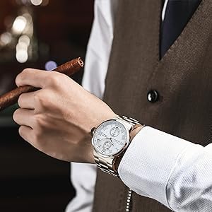 FEICE Men's Automatic Mechanical Watch - Waterproof Sapphire Crystal Analog Dress Watch for Men, Sport Swimming, Casual & Business Wear - FM1405 | Perfect for Daily Use, Office, Dating & Outdoor Activities
