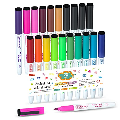17 Colors with 3 Black Dry Erase Markers