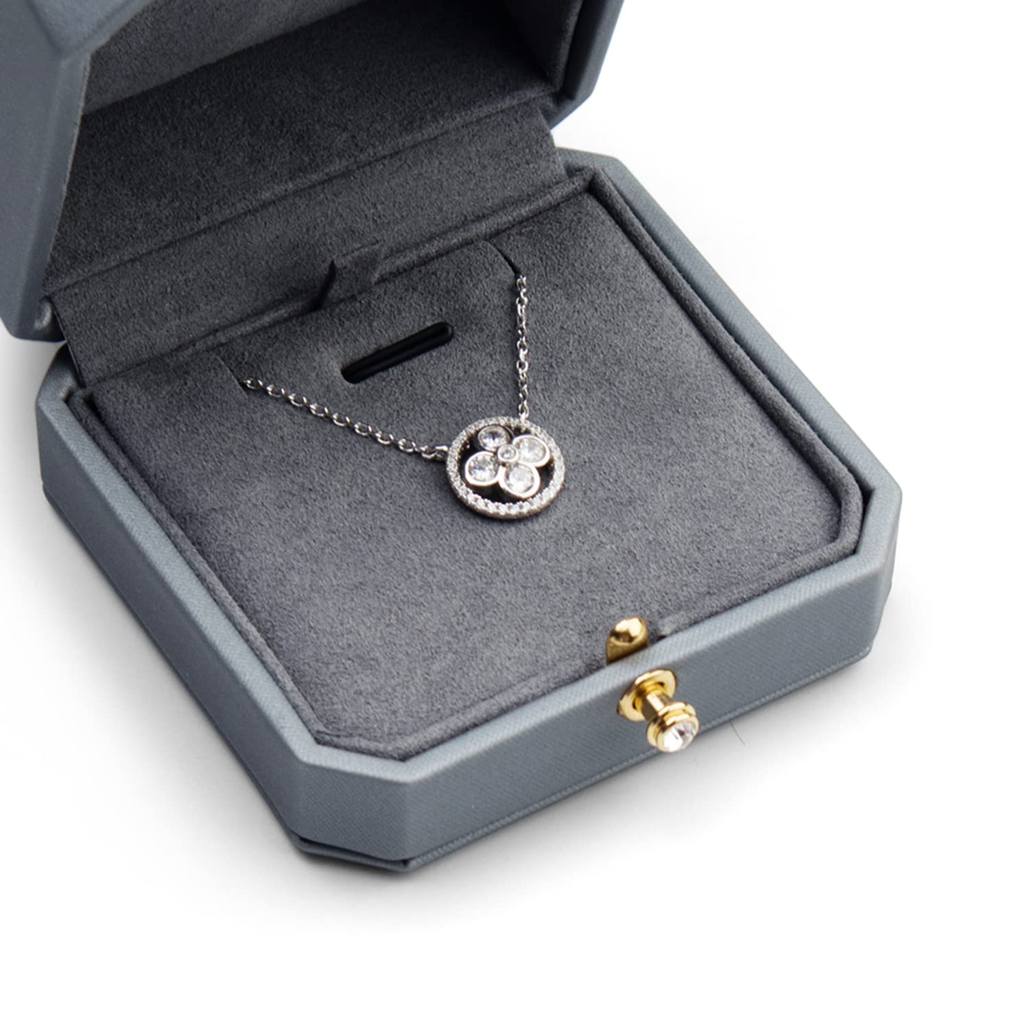 Premium Leather Jewelry Gift Box for Necklace & Earrings - Elegant Storage & Travel Organizer for Women's Accessories