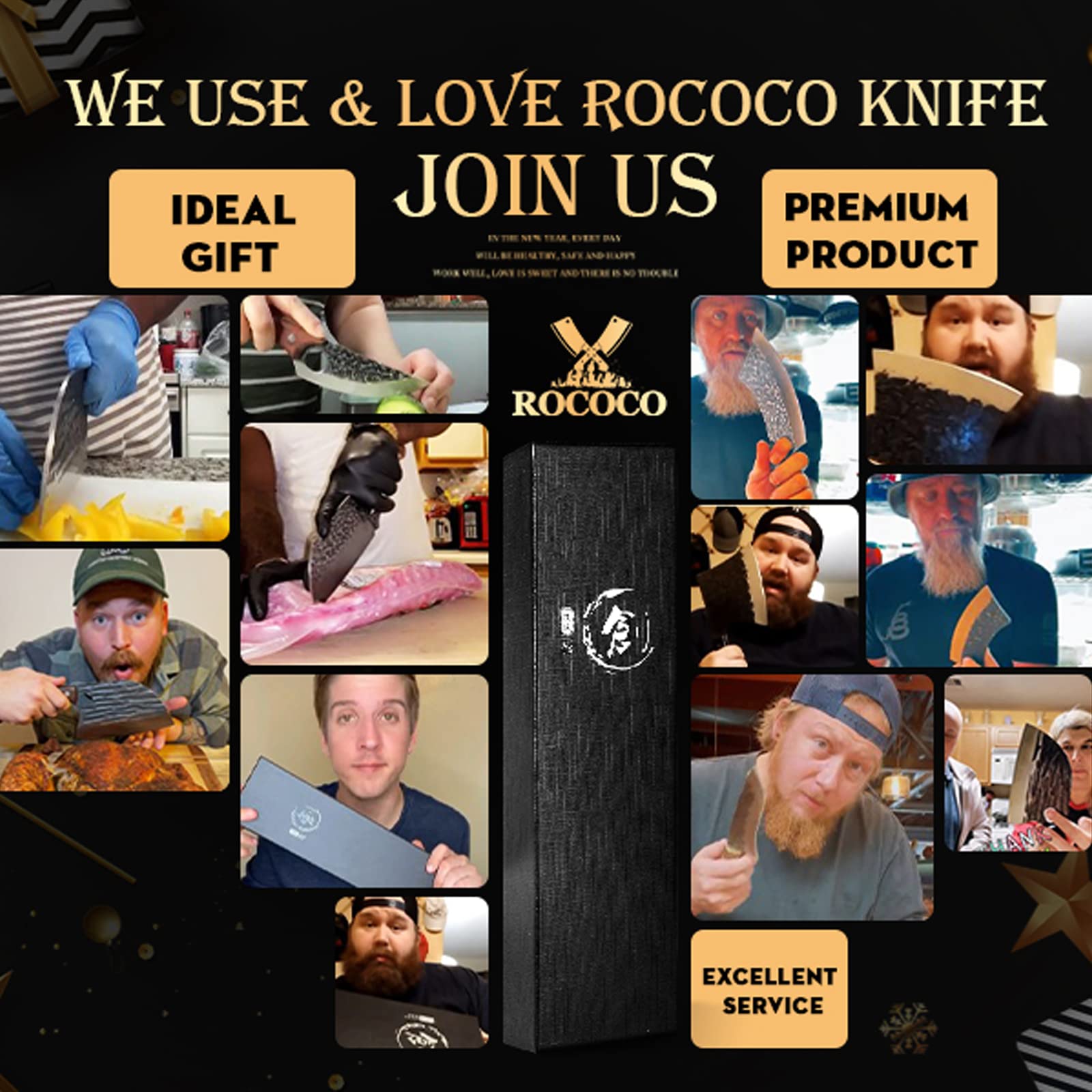 Premium Bone Cleaver & Serbian Chef Knife Set - Heavy Duty Hunting Knives for Men with Sheath - Perfect for BBQ, Camping, Outdoor Adventures & Viking Gifts