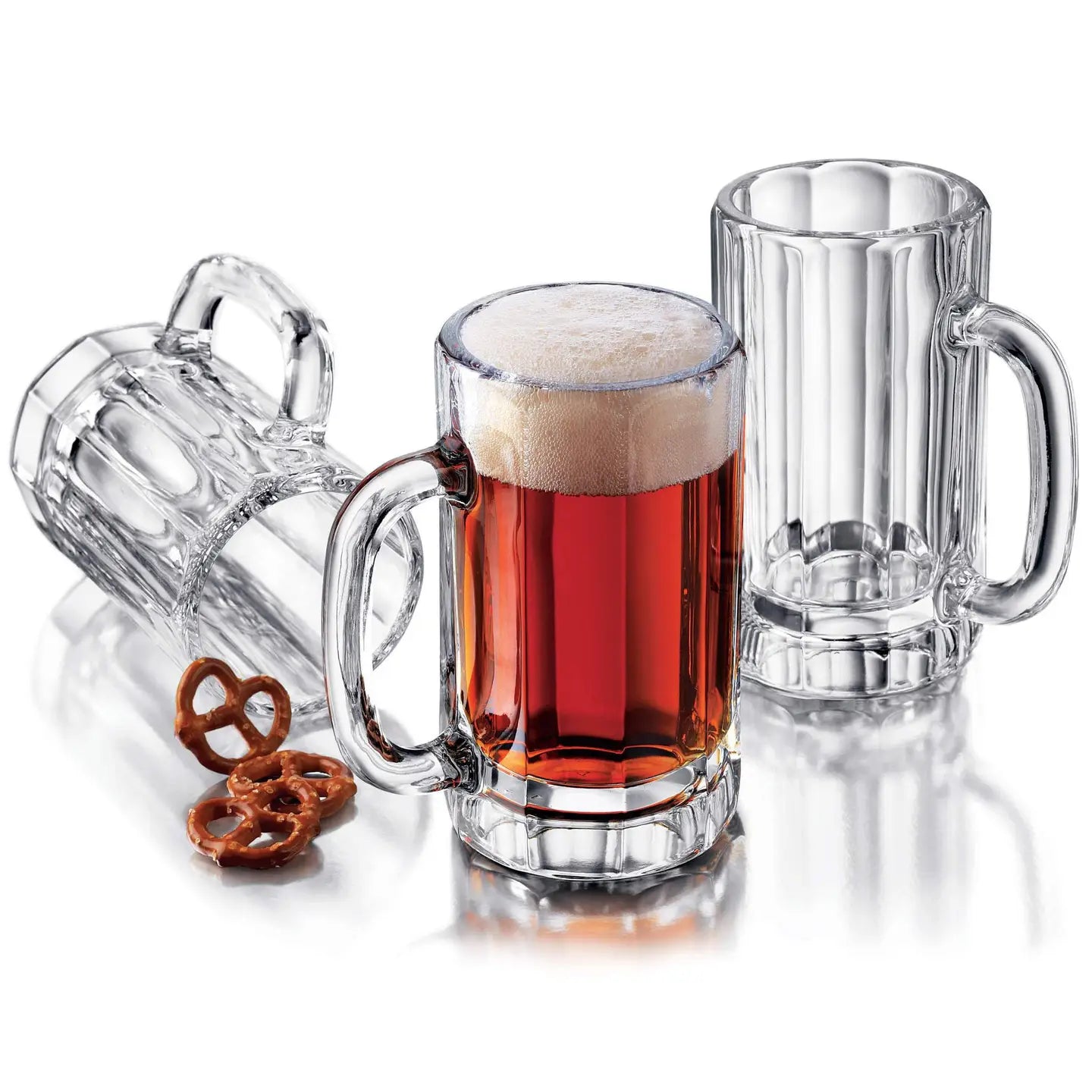 Premium Glass Beer Mug Set - 16oz Heavy Duty Pint Glasses for Beer, Cocktails & Iced Drinks - Perfect for Parties, BBQs & Home Bars