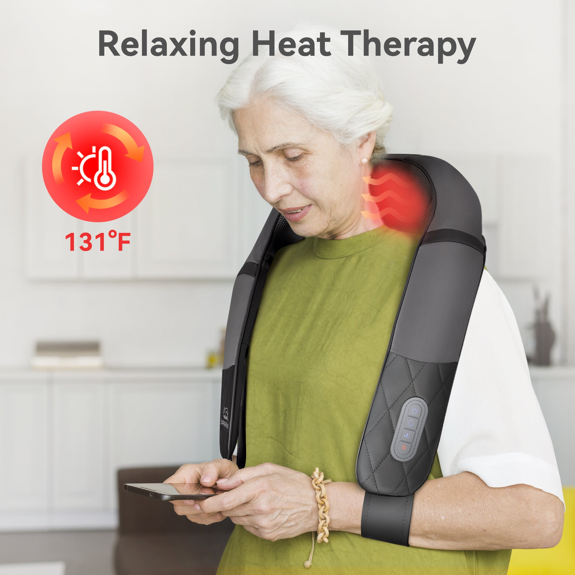 Snailax 2025 Upgrade Rechargeable Neck Massager with Heat - Cordless Portable Deep Kneading Shoulder Massage Pillow for Home, Office & Travel Relief (Model 632UC)
