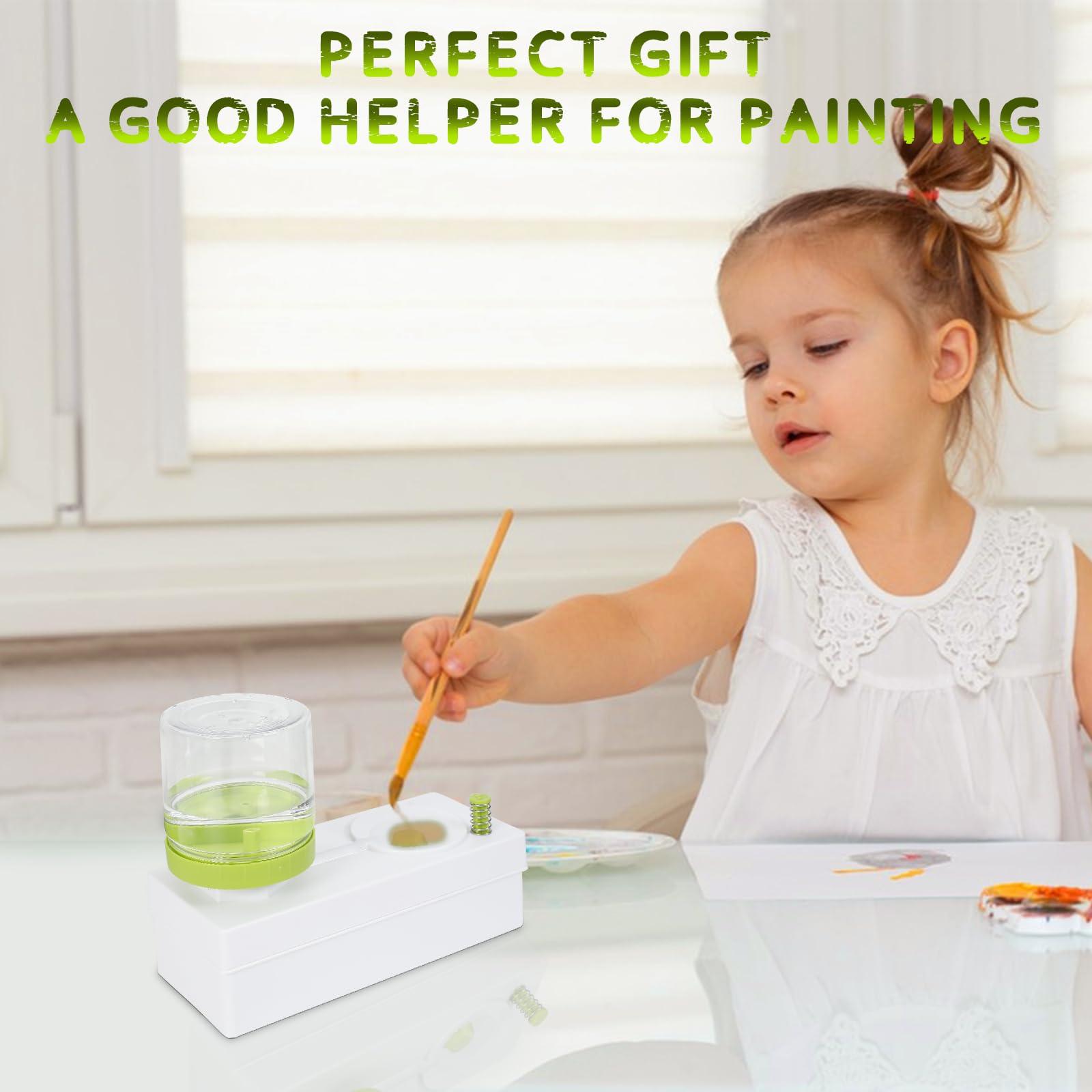 Premium Paint Brush Cleaner Tool with Rinse Cup & Water Dispenser - Ideal for Artists, Watercolor Enthusiasts & DIY Painting Projects | Includes Free Pen Holder & Paint Tray | Perfect for Studio, Classroom & Home Art Stations