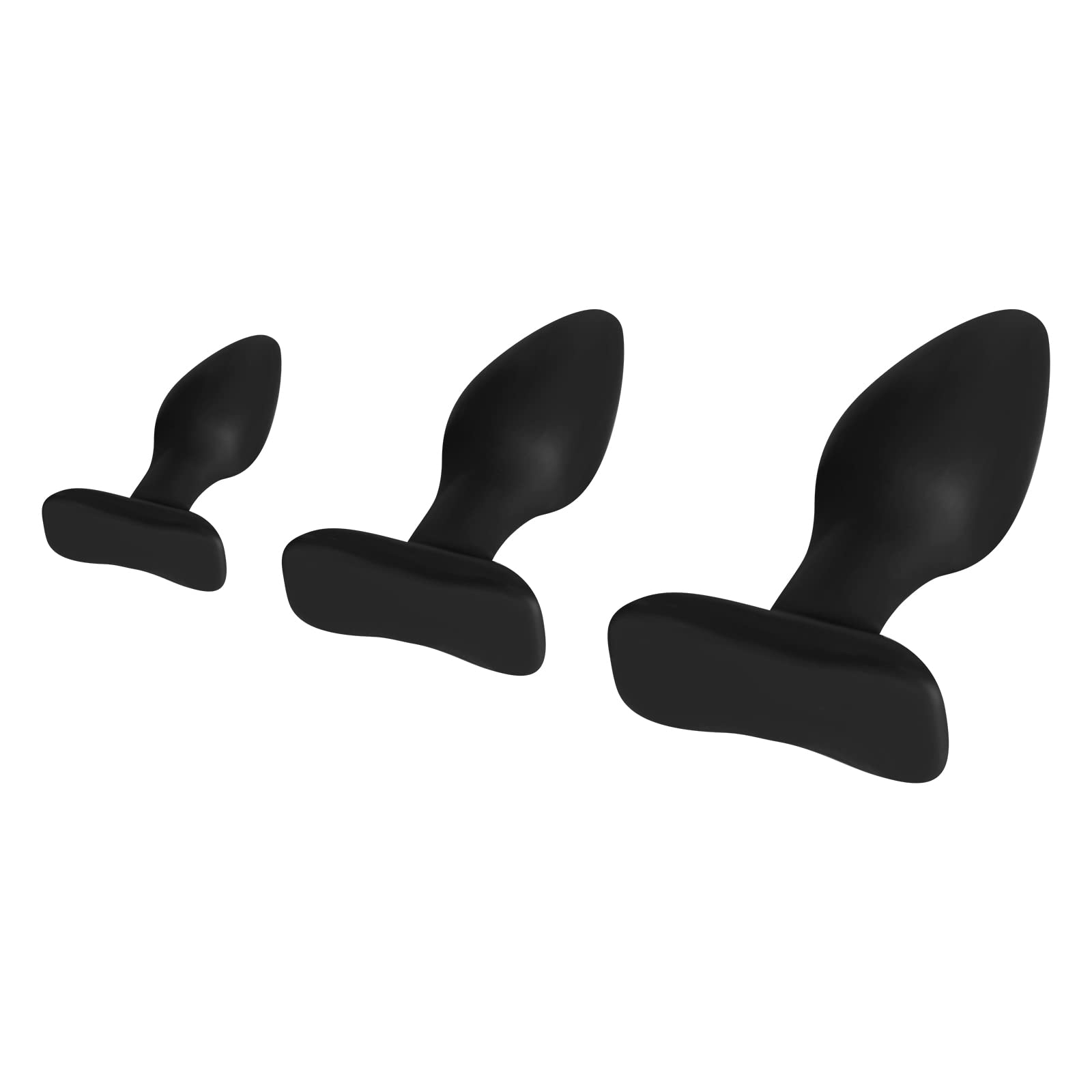 3PCS Silicone Anal Plug Training Kit - Beginner to Advanced Butt Plugs for Men, Women & Couples | Comfortable Black Sex Toys for Solo Play & Couples Intimacy
