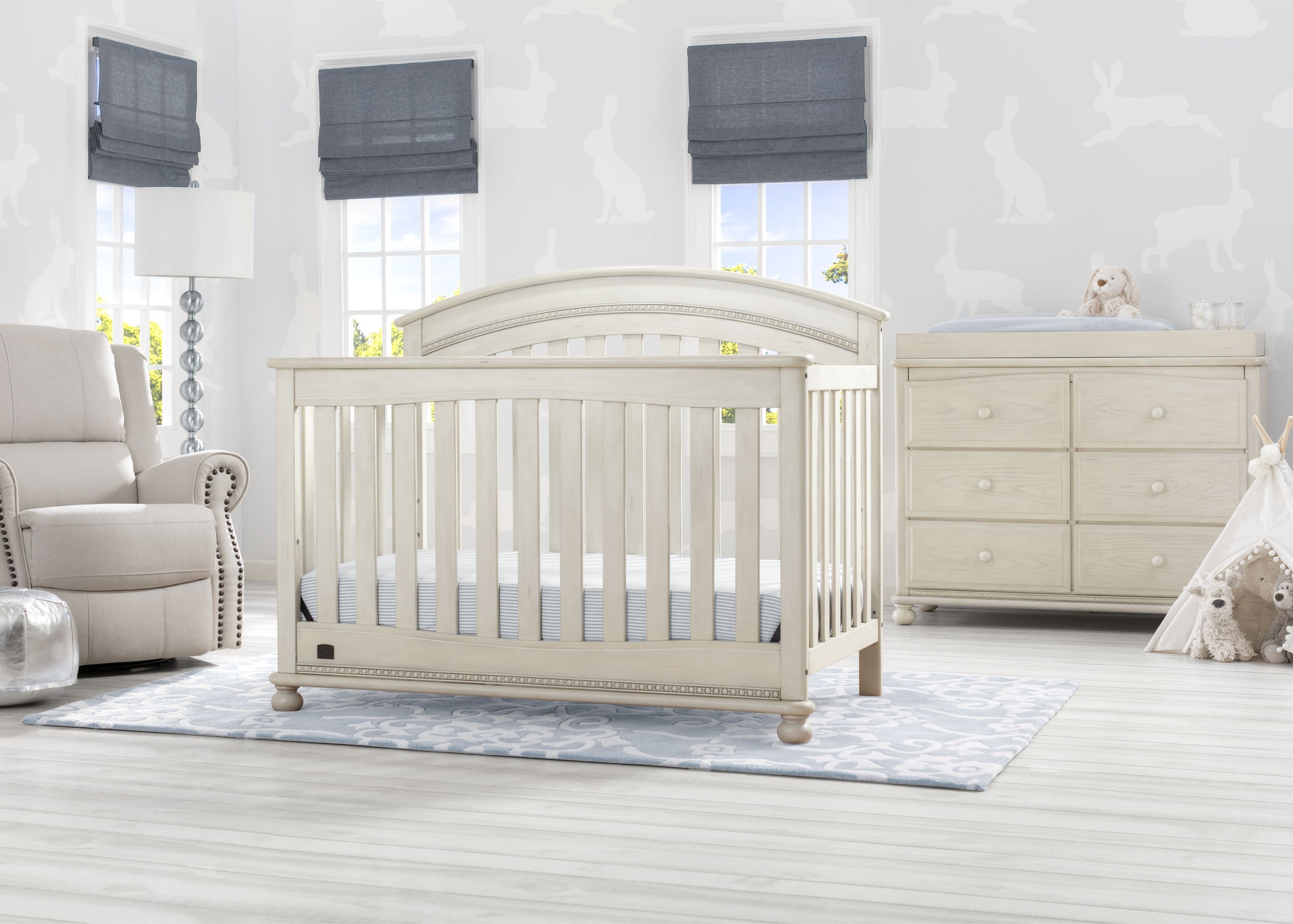 Aden 4-in-1 Convertible Baby Crib - Toddler Bed, Daybed & Full-Size Bed - Safe & Stylish Nursery Furniture for Newborns to Teens - Perfect for Bedrooms, Daycare & Guest Rooms