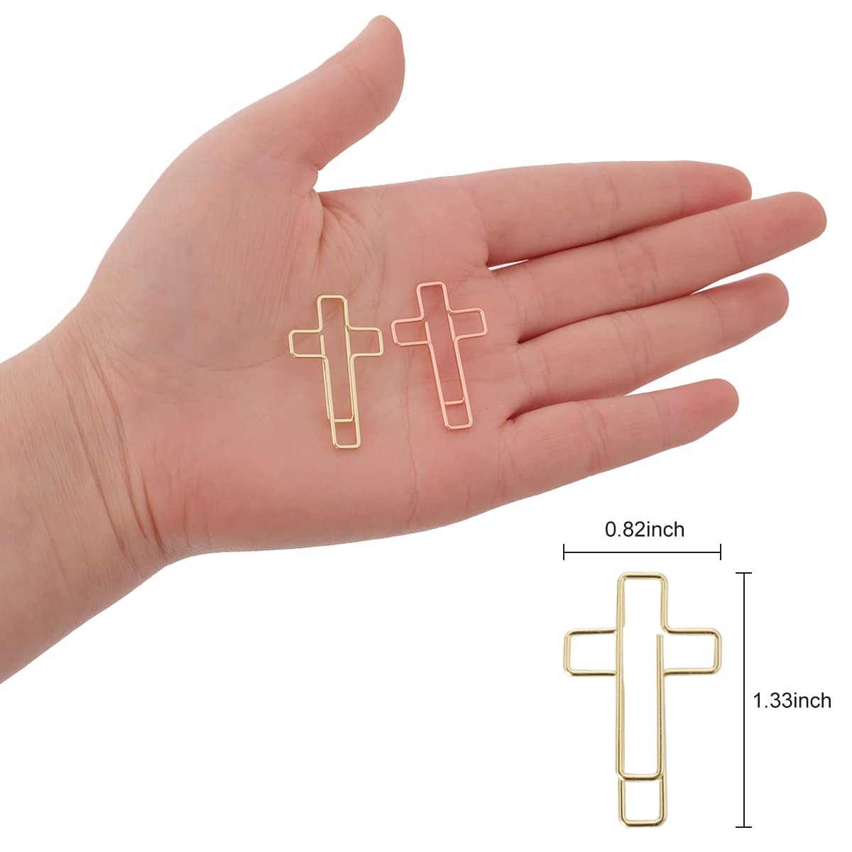 50 Pack Gold & Rose Gold Paper Clips - Bible & Journaling Supplies, Christian Study Accessories, Perfect for Scripture Marking, Planner Organization & Gift Giving