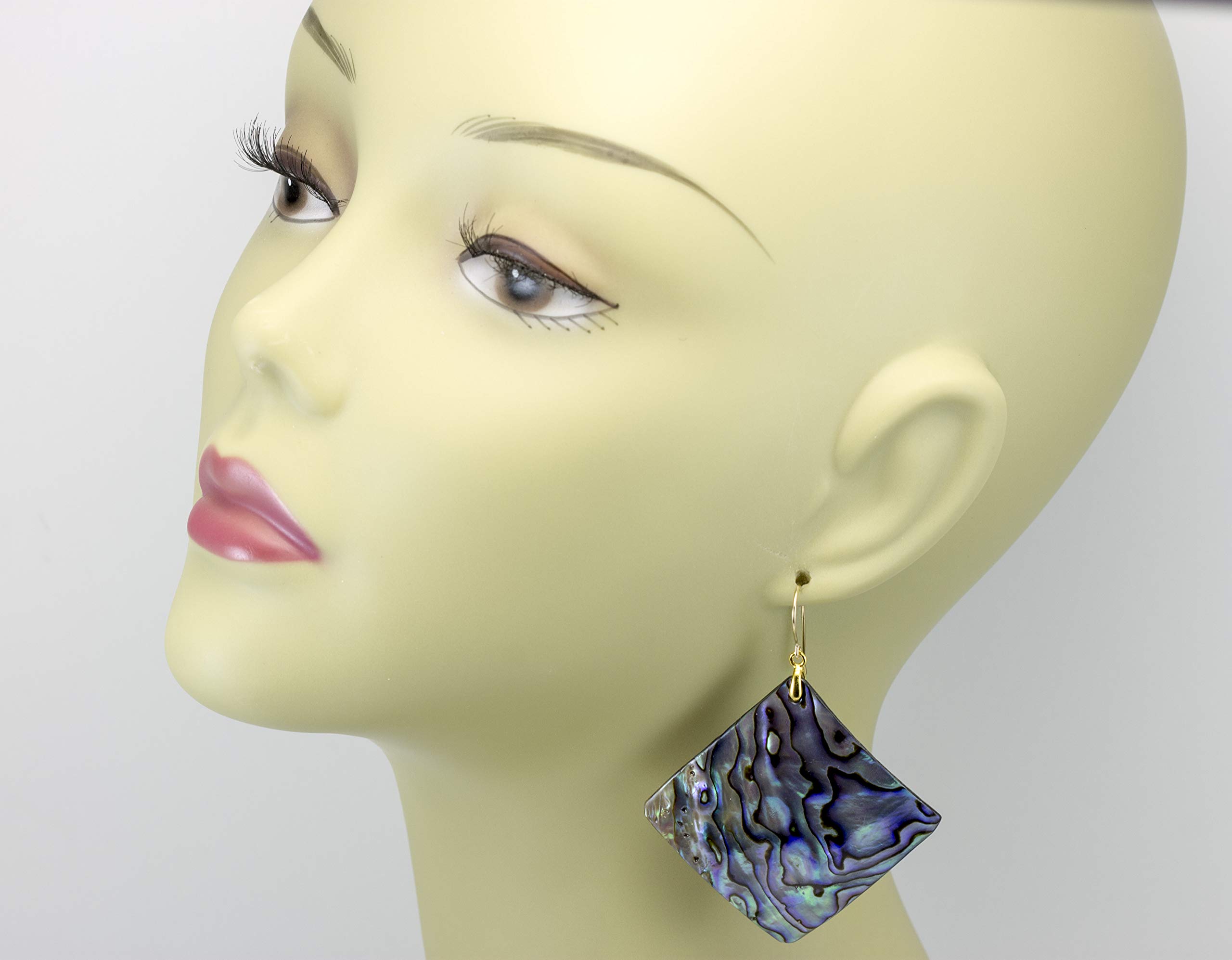 Exquisite Mother of Pearl Abalone Shell Earrings - Large Triangle Dangle Drop Jewelry for Women | Perfect for Weddings, Parties & Boho Fashion