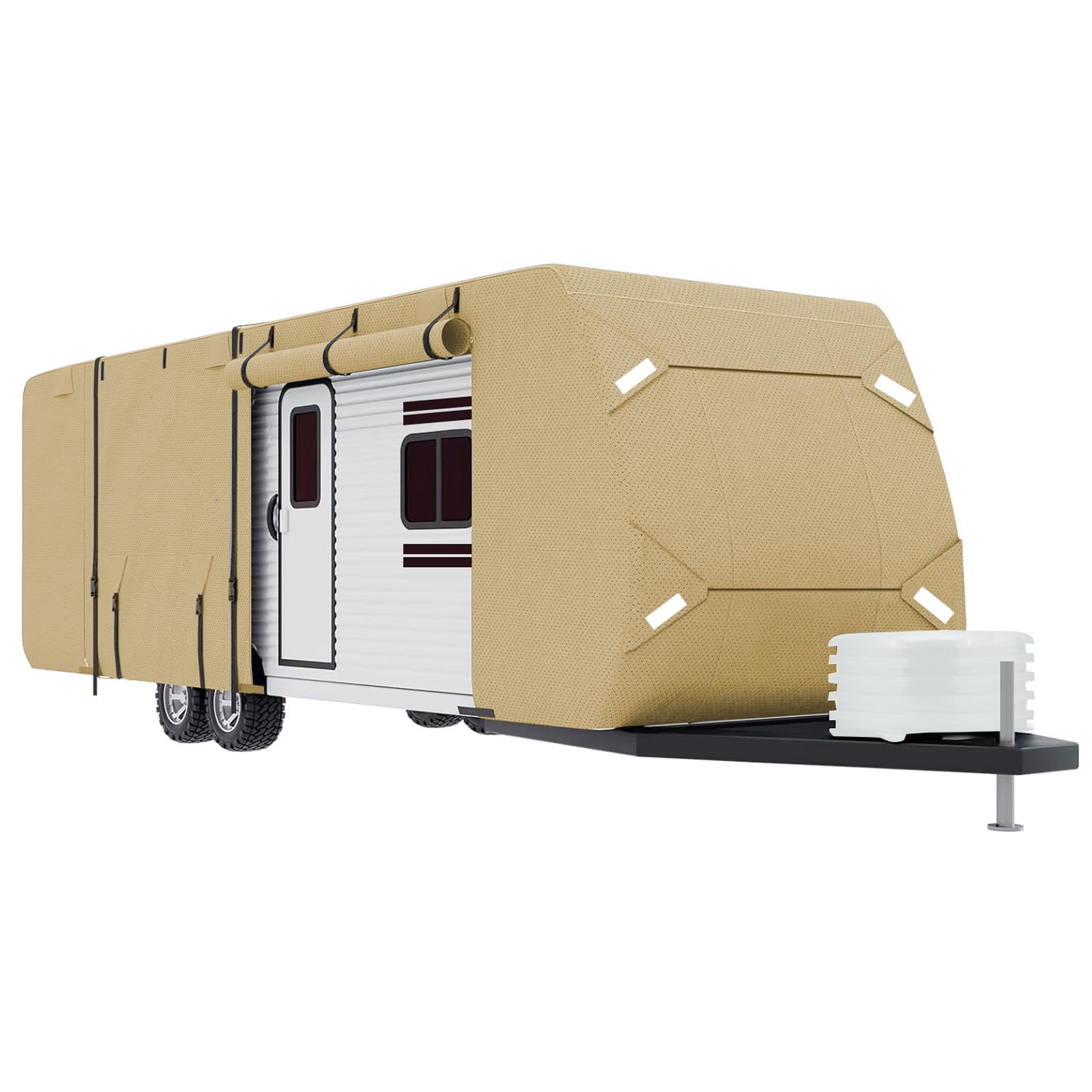 Seamander Heavy-Duty RV Travel Trailer Cover - Waterproof, UV Resistant, Rip-Stop Fabric for All Seasons | Perfect for Winter Snow Protection & Outdoor Storage