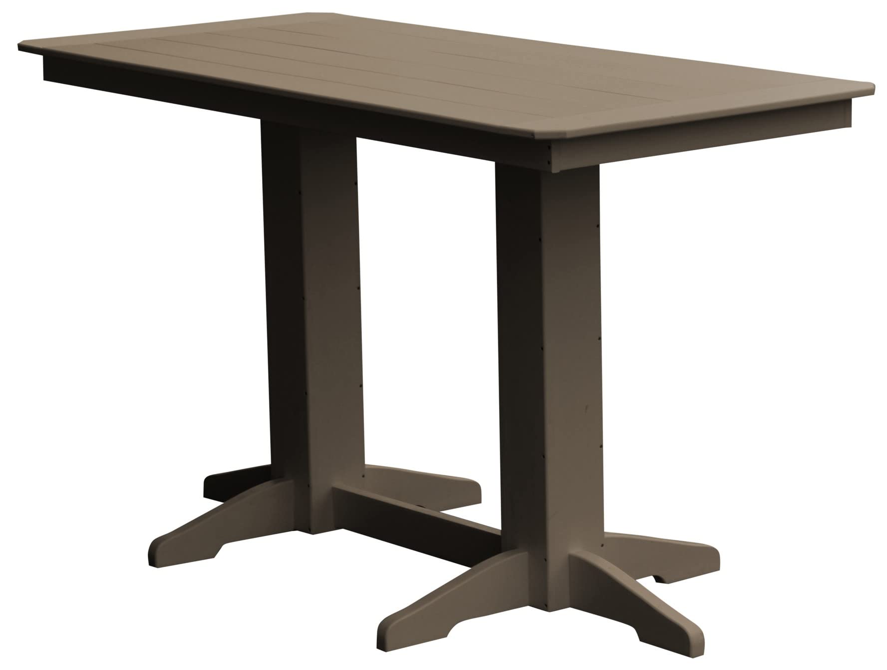 **6ft Bar Table with Poly Lumber Top - Weather-Resistant Weathered Wood Finish - Perfect for Outdoor Patio, Deck, or Pub Setting**
