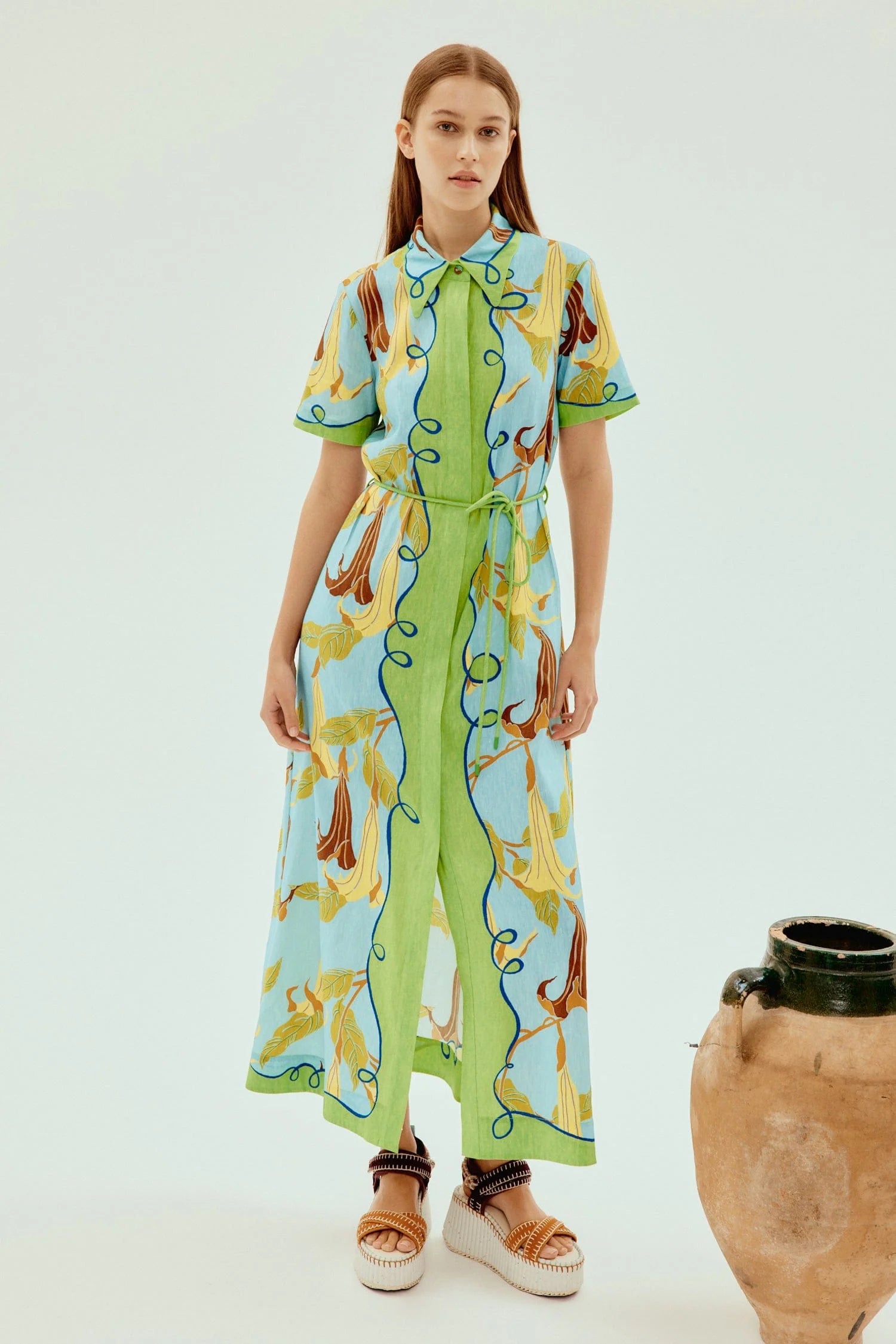 Alémais Rafaela Shirtdress for Women - Stylish Button Down Midi Dress with Belt, Perfect for Office, Brunch & Casual Outings
