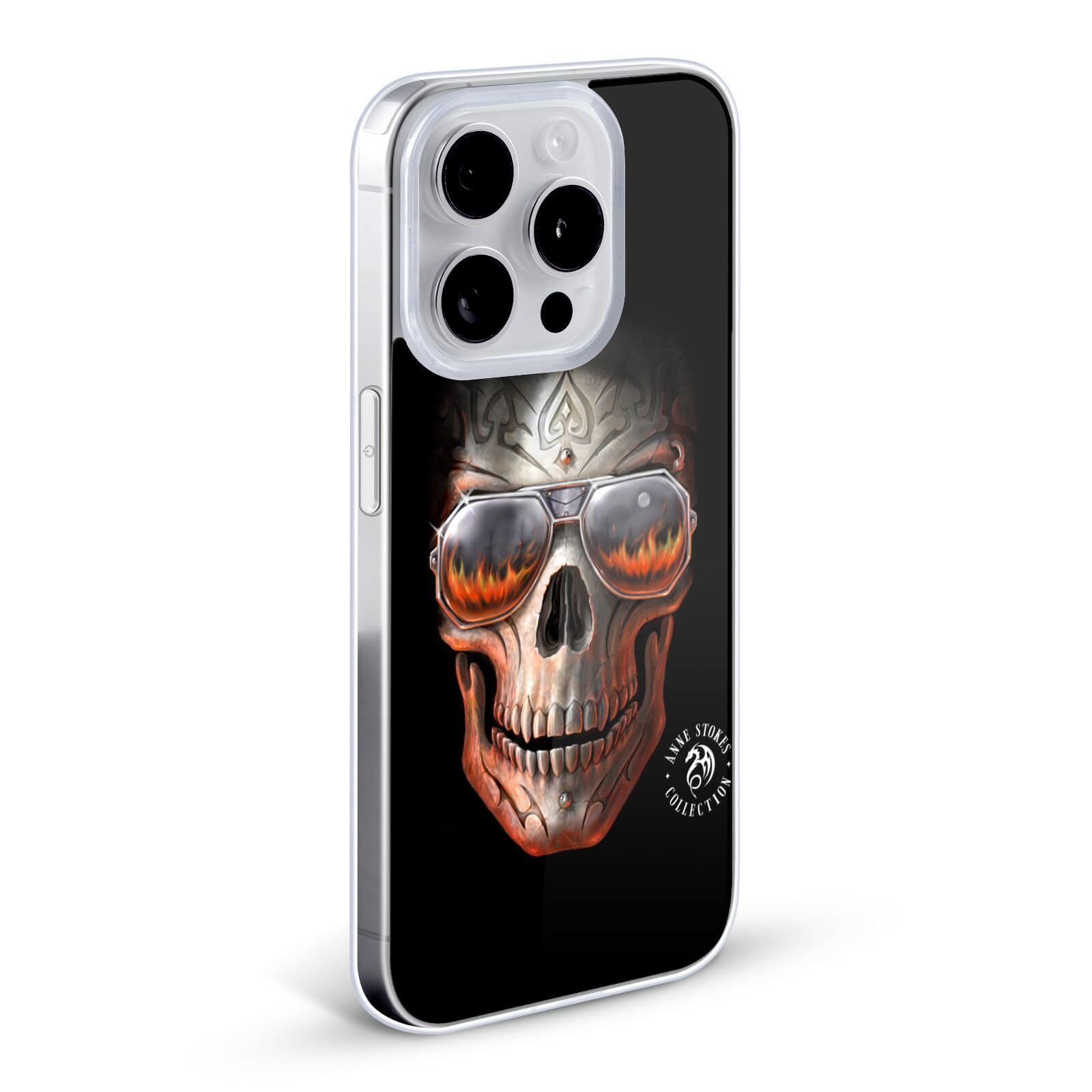 Officially Licensed Anne Stokes Skull Fire Tribal Soft Gel Case for Apple iPhone 11 Pro Max - Protective Phone Cover with Unique Gothic Design, Perfect for Halloween, Cosplay & Alternative Fashion Lovers