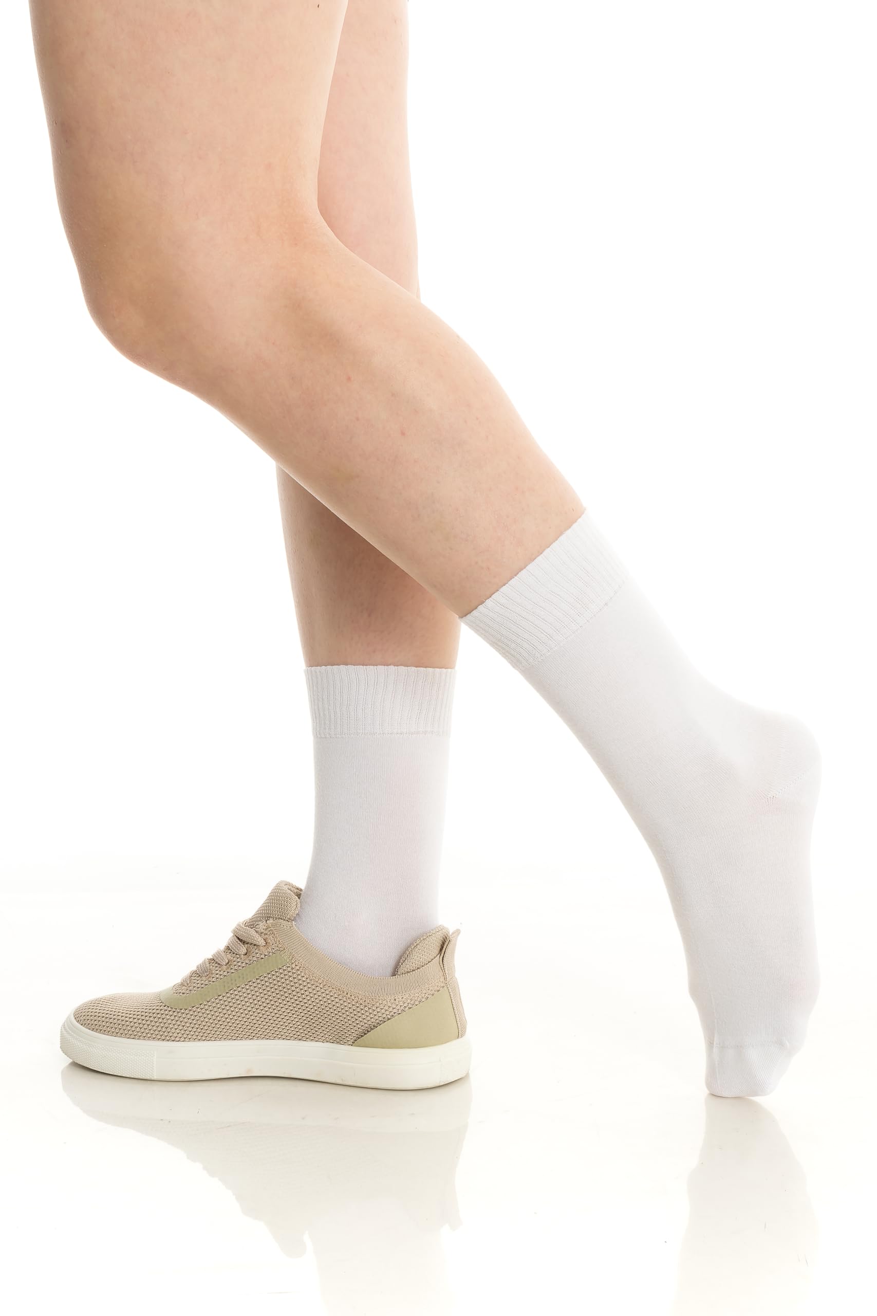 Diabetic Socks for Men & Women - Breathable Bamboo Rayon Crew Socks (2/4/6 Pairs) - Ideal for Diabetes, Circulation & Comfort - Perfect for Daily Wear, Travel & Medical Use