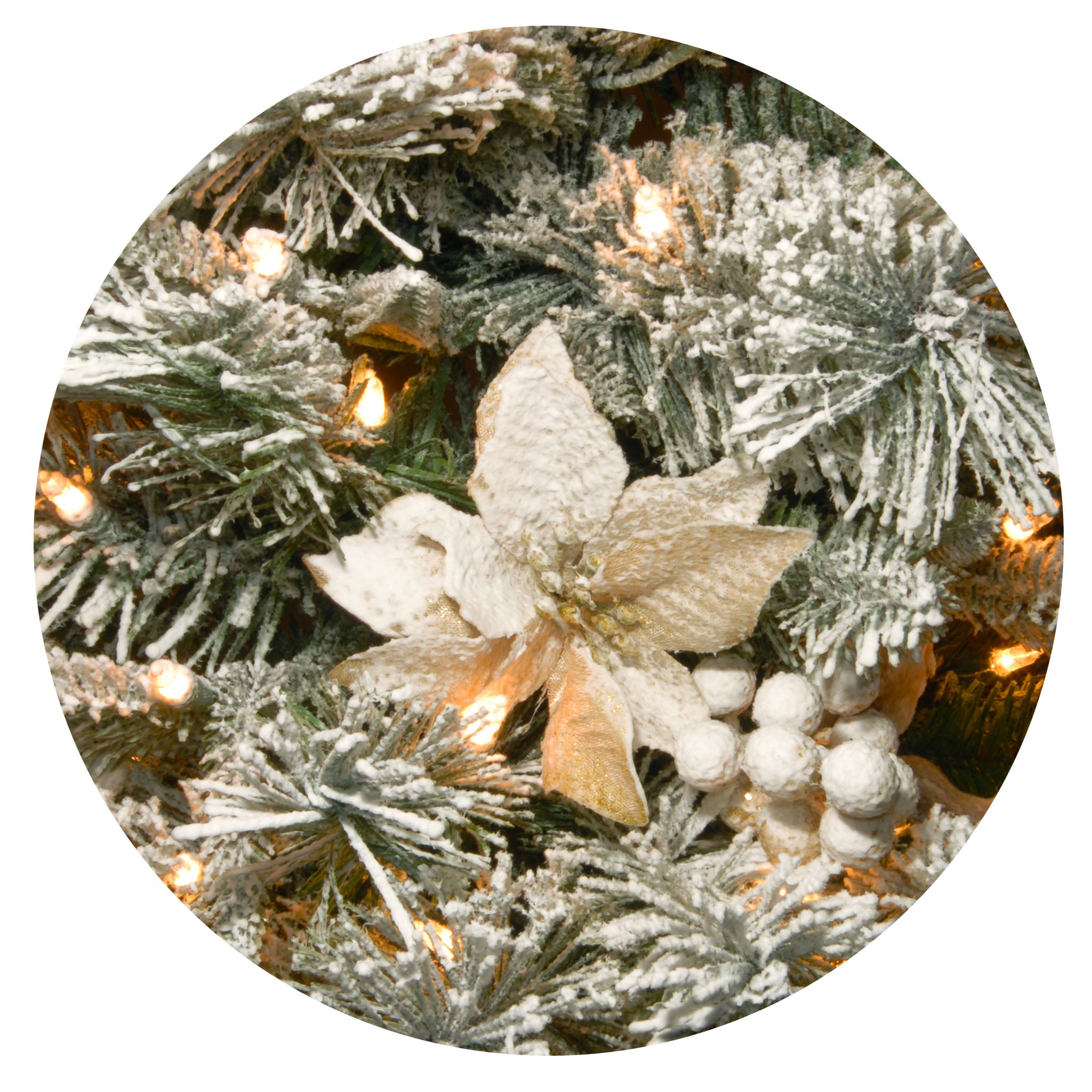 6 ft. Pre-Lit Frosted Colonial Slim Half Christmas Tree with Clear LED Lights - Perfect for Small Spaces, Apartments, and Holiday Decor
