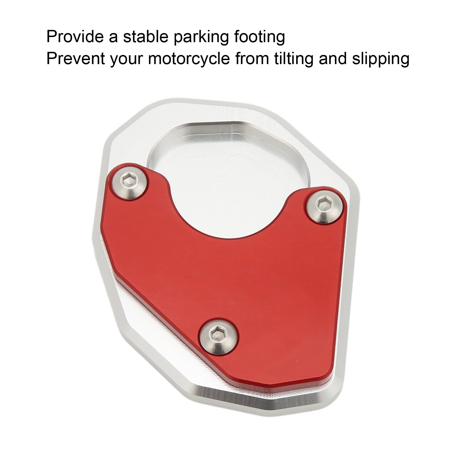 Motorcycle Kickstand Pad Extender - Aluminum Alloy Base Enlarger Plate for 2021+ KTM 660 (Red) | Prevents Sinking on Soft Ground, Ideal for Dirt Bikes & Off-Road Riding