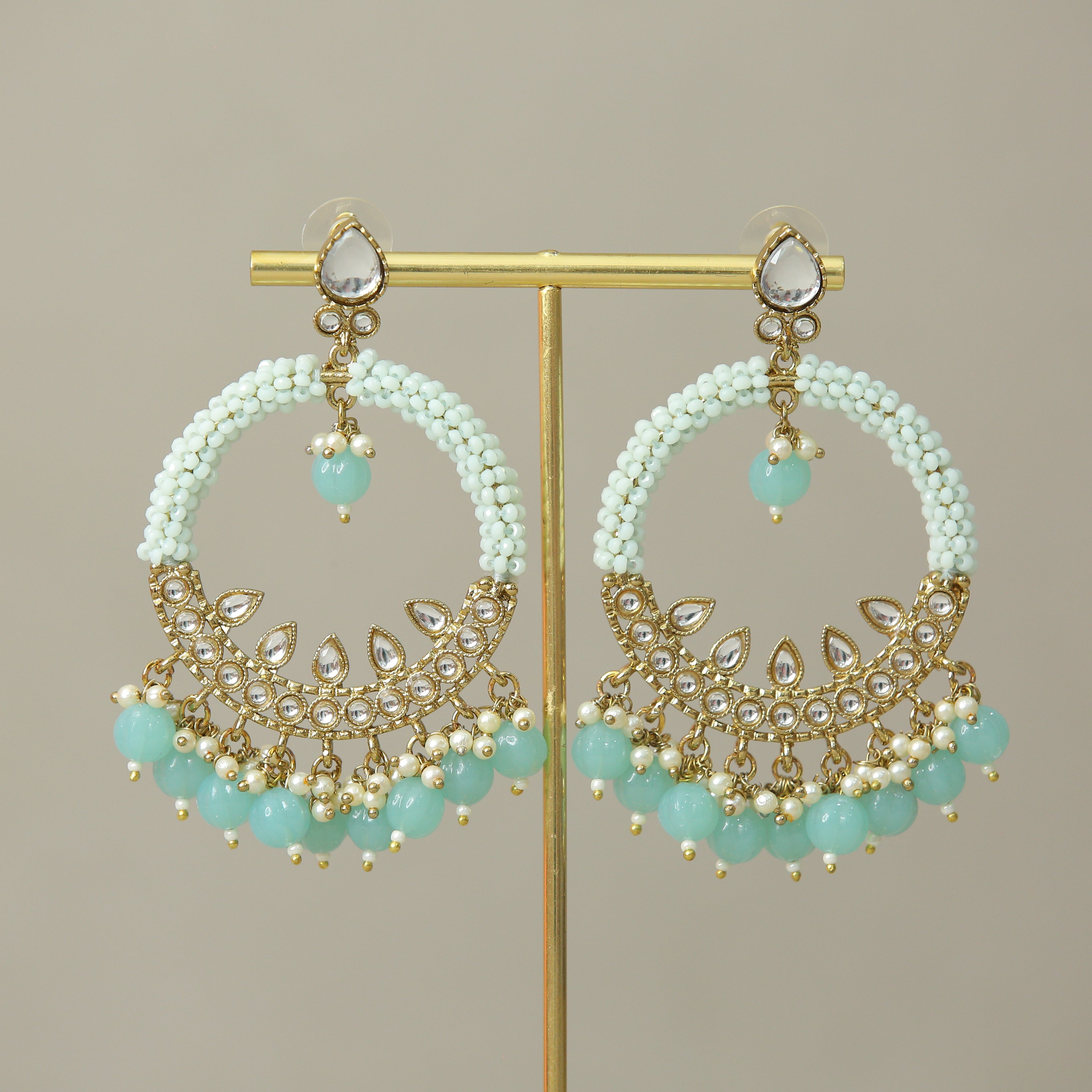 Exquisite Akshara Kundan Earrings for Women – Handmade Indian Jewelry for Weddings, Parties & Special Occasions