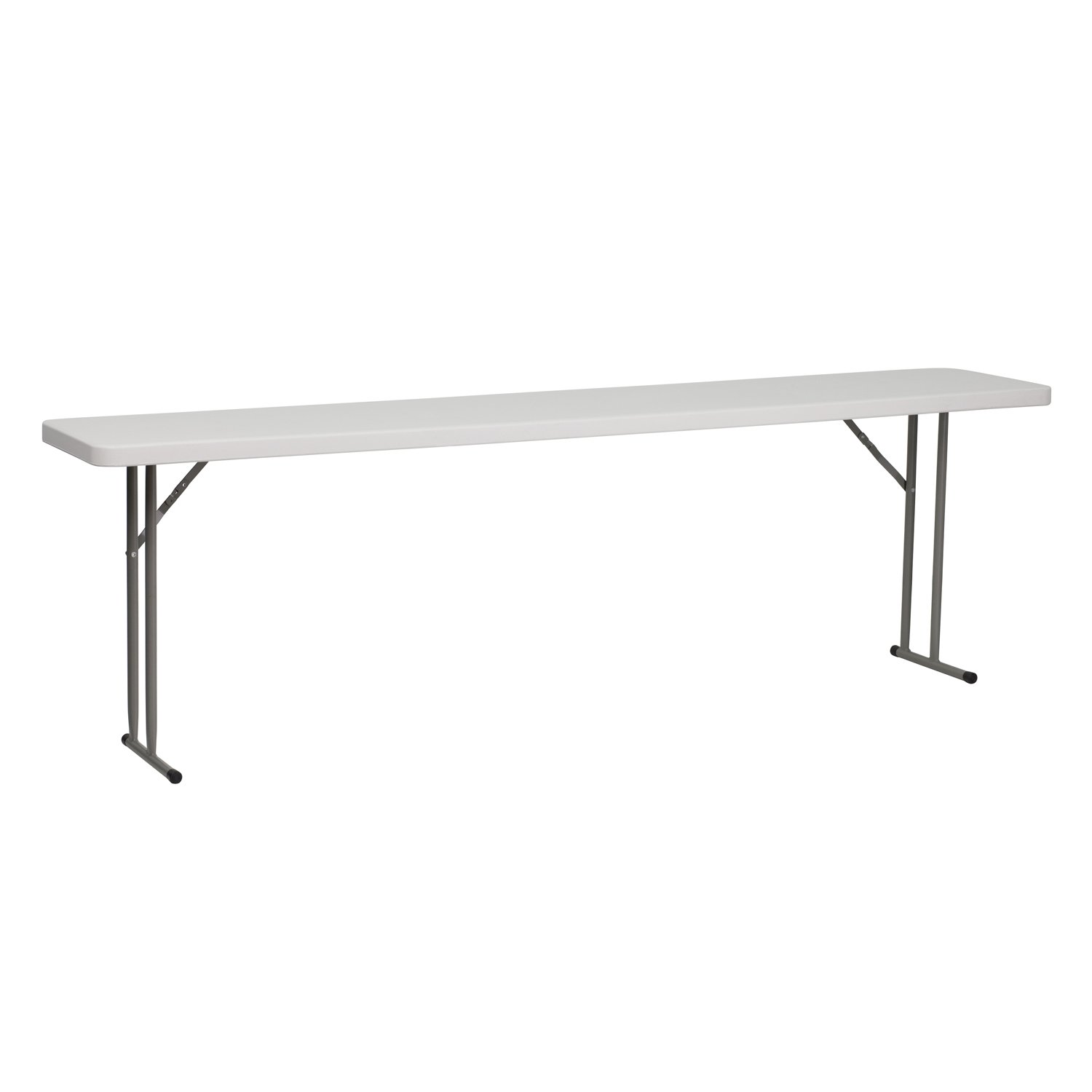 Offex 18-Inch Wide x 96-Inch Long Plastic Folding Training Table with Durable Blow Molded Top in Granite White - Perfect for Classrooms, Meetings & Events