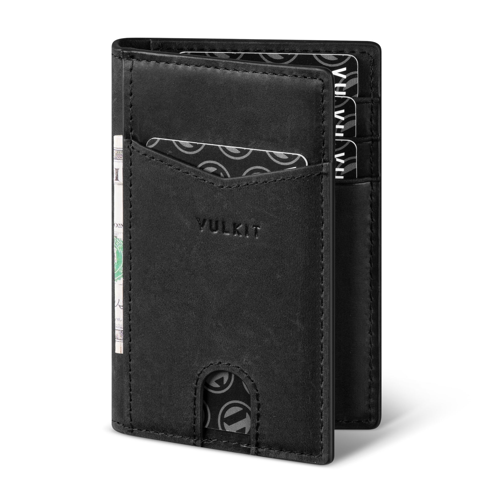 Genuine Crazy Horse Leather Bi-Fold Wallet for Men - 2 Card Slots & Banknote Pocket - Durable & Stylish Wallet for Everyday Use, Travel, and Business