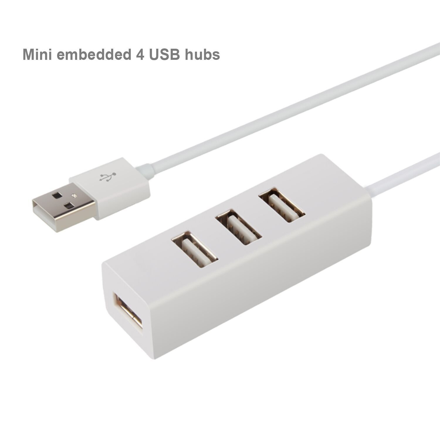 4-Port USB 2.0 Hub for MacBook, iMac, PC & Chromebook - High-Speed Data Transfer Hub with LED Indicators - Perfect for Home Office, Gaming & Travel (White)