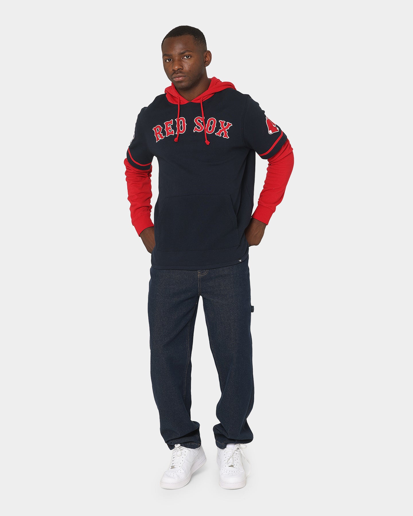 47 Brand Boston Red Sox Shortstop Hoodie for Men - Navy Blue Pullover Hooded Sweatshirt - Perfect for Baseball Games, Fall Outfits & Casual Wear