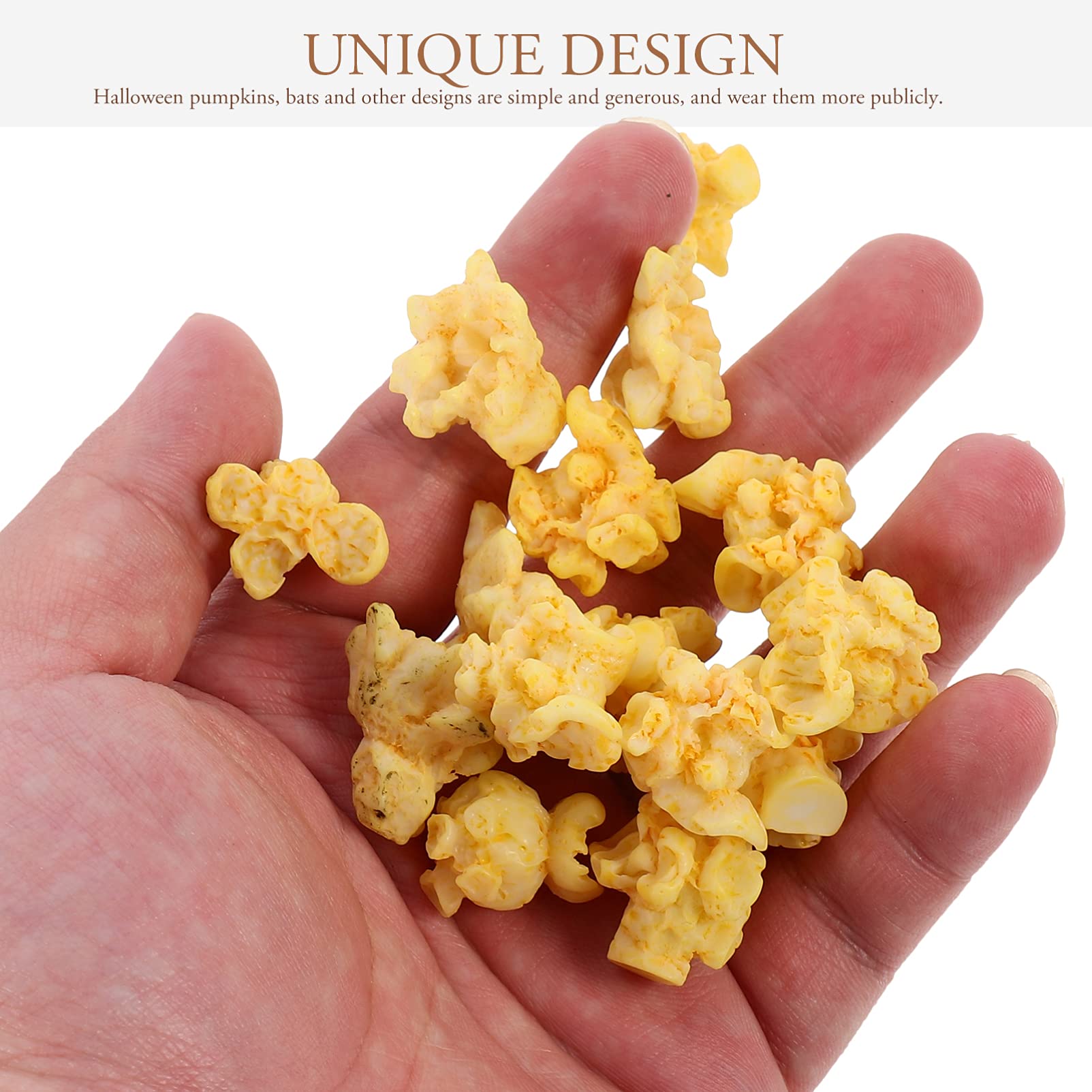 EXCEART 20pcs Artificial Popcorn Resin Charms - DIY Craft Accessories for Jewelry Making, Phone Case Decor, Scrapbooking, Keychain & Home Decoration