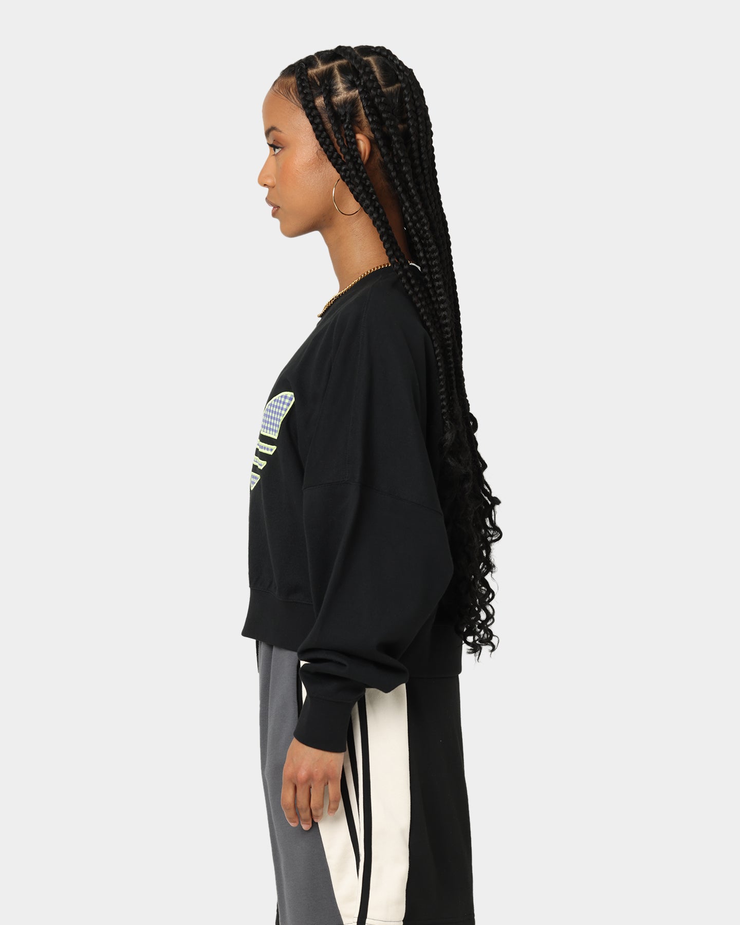 Adidas Women's Oversized Sweatshirt - Black Cotton Pullover Hoodie for Casual Wear, Gym & Street Style