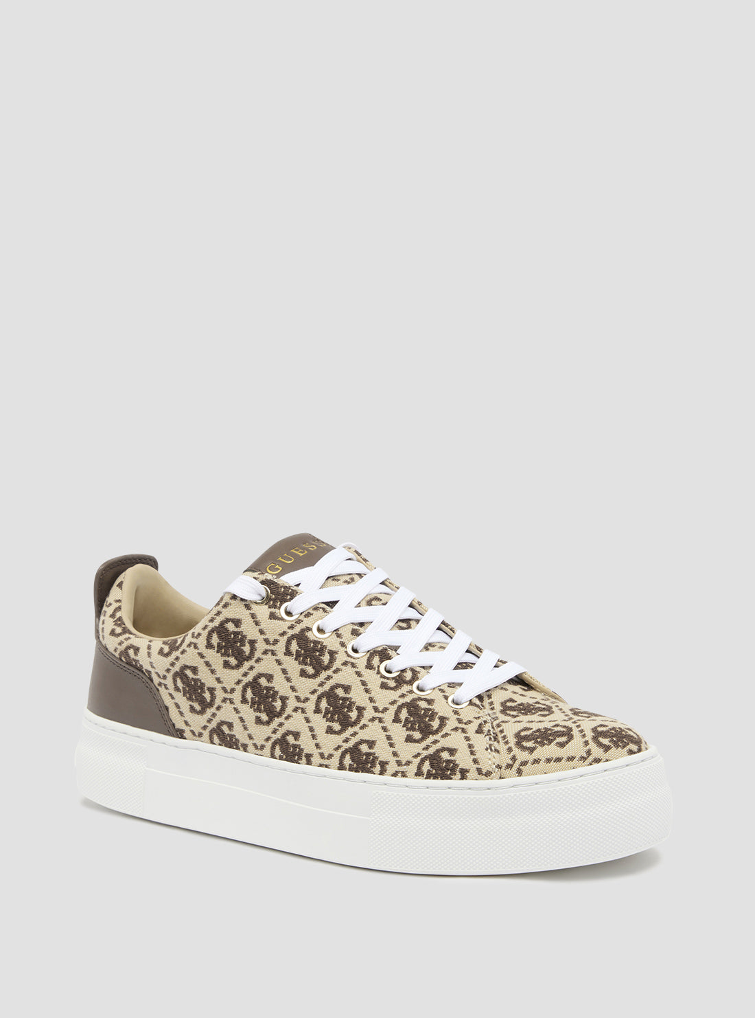 Gianele Brown Logo Low Top Sneakers for Men & Women - Casual Comfortable Walking Shoes for Everyday Wear, Gym, and Outdoor Activities
