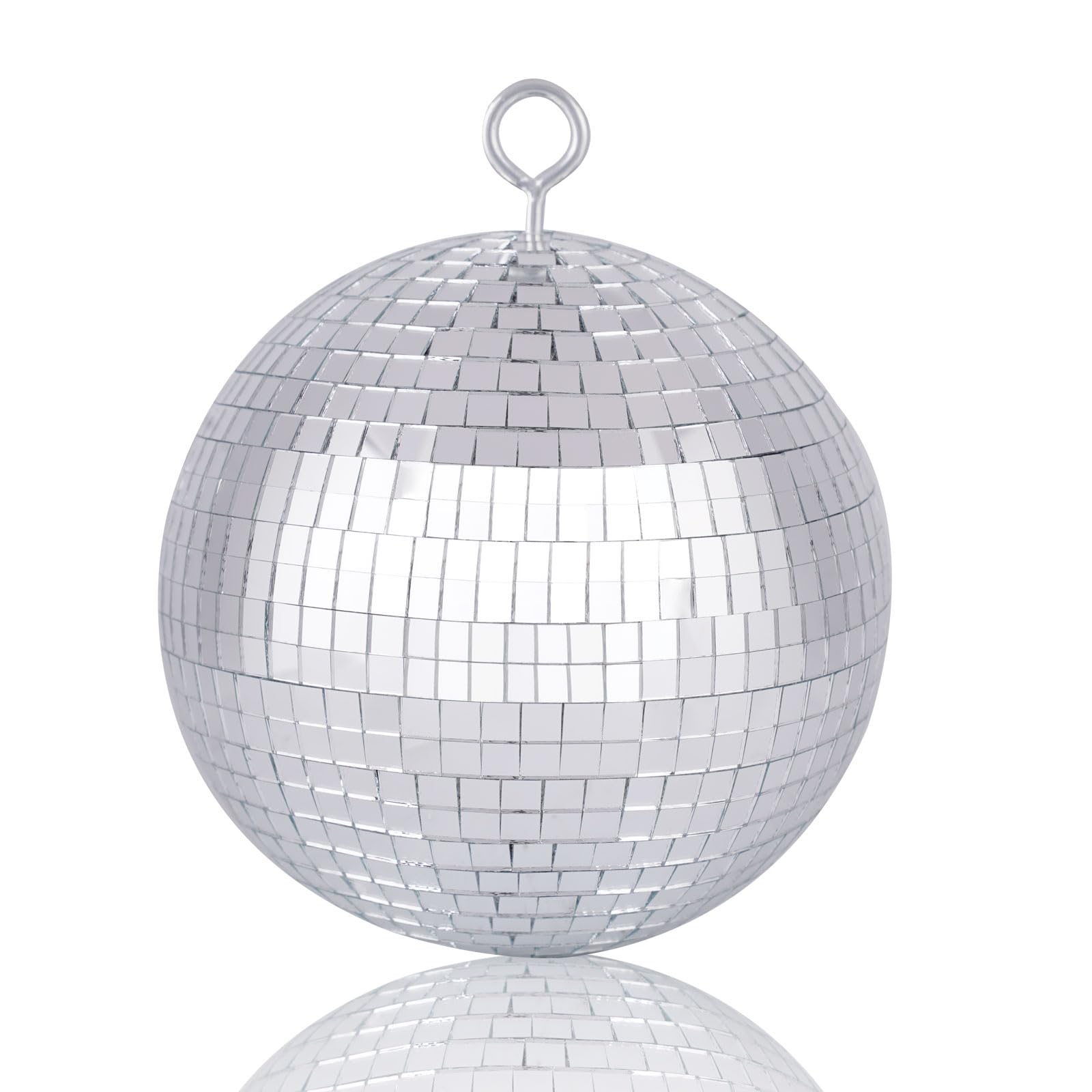 6 Inch Silver Mirror Disco Ball with Chain - Hanging Reflective Party Decor for Birthday, Wedding, Christmas & Stage Events - Perfect for Dance Floors, Clubs, and Home Decorations