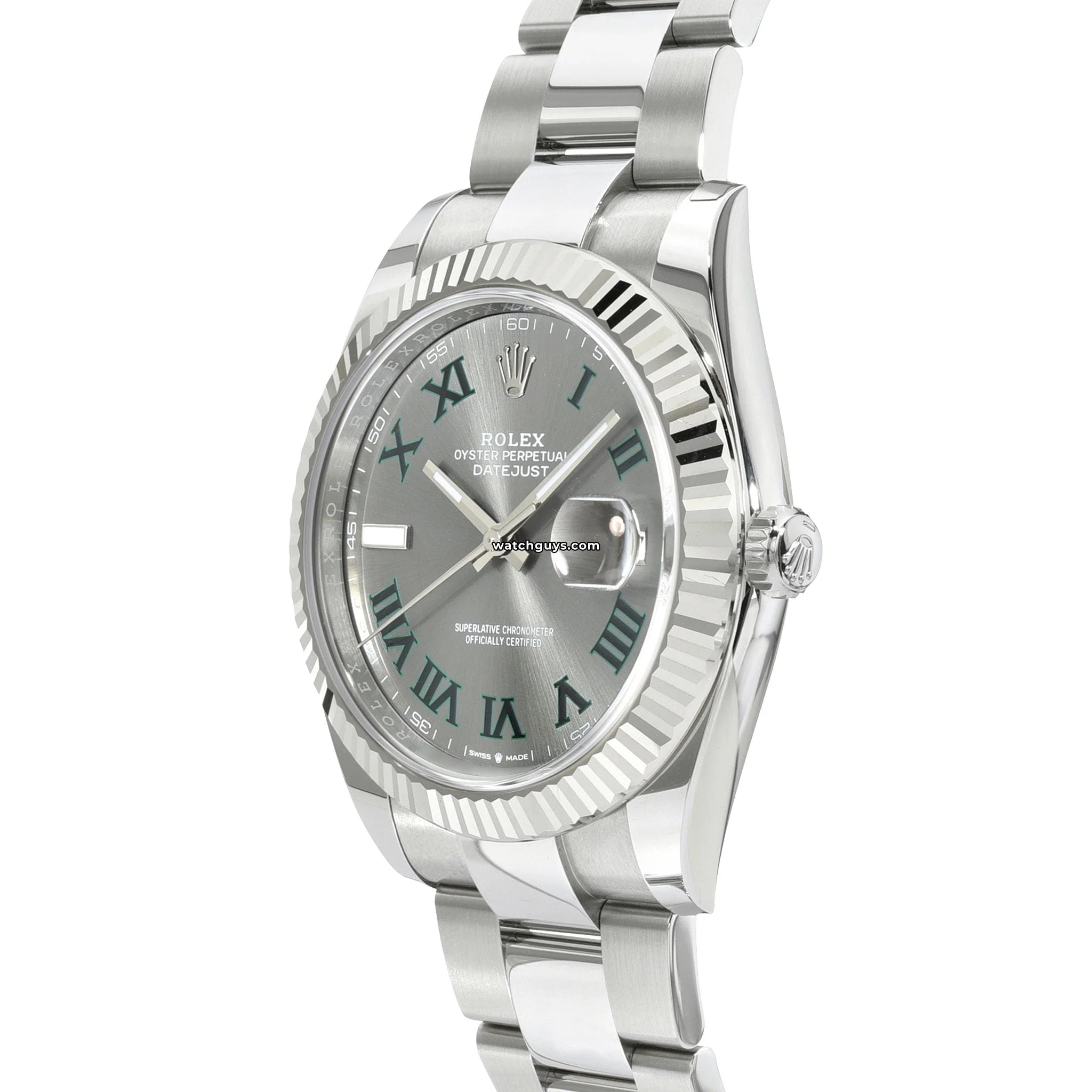 Rolex Datejust 126334 Wimbledon Men's Watch - Stainless Steel & White Gold, Green Roman Dial - Luxury Automatic Timepiece for Business, Gifts & Special Occasions