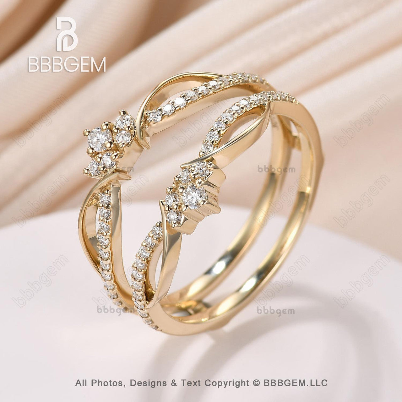 Vintage Style Diamond Contour Enhancer Wedding Band - 14K Gold Chevron Ring for Women | Perfect for Bridal Jewelry, Anniversary Gifts & Special Occasions