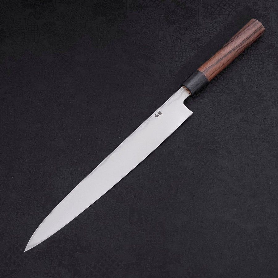 Premium Yanagiba Sushi Knife - Blue Steel #2 Damascus Blade with Shitan Handle - 270mm Japanese Chef Knife for Sushi, Sashimi & Precision Cutting