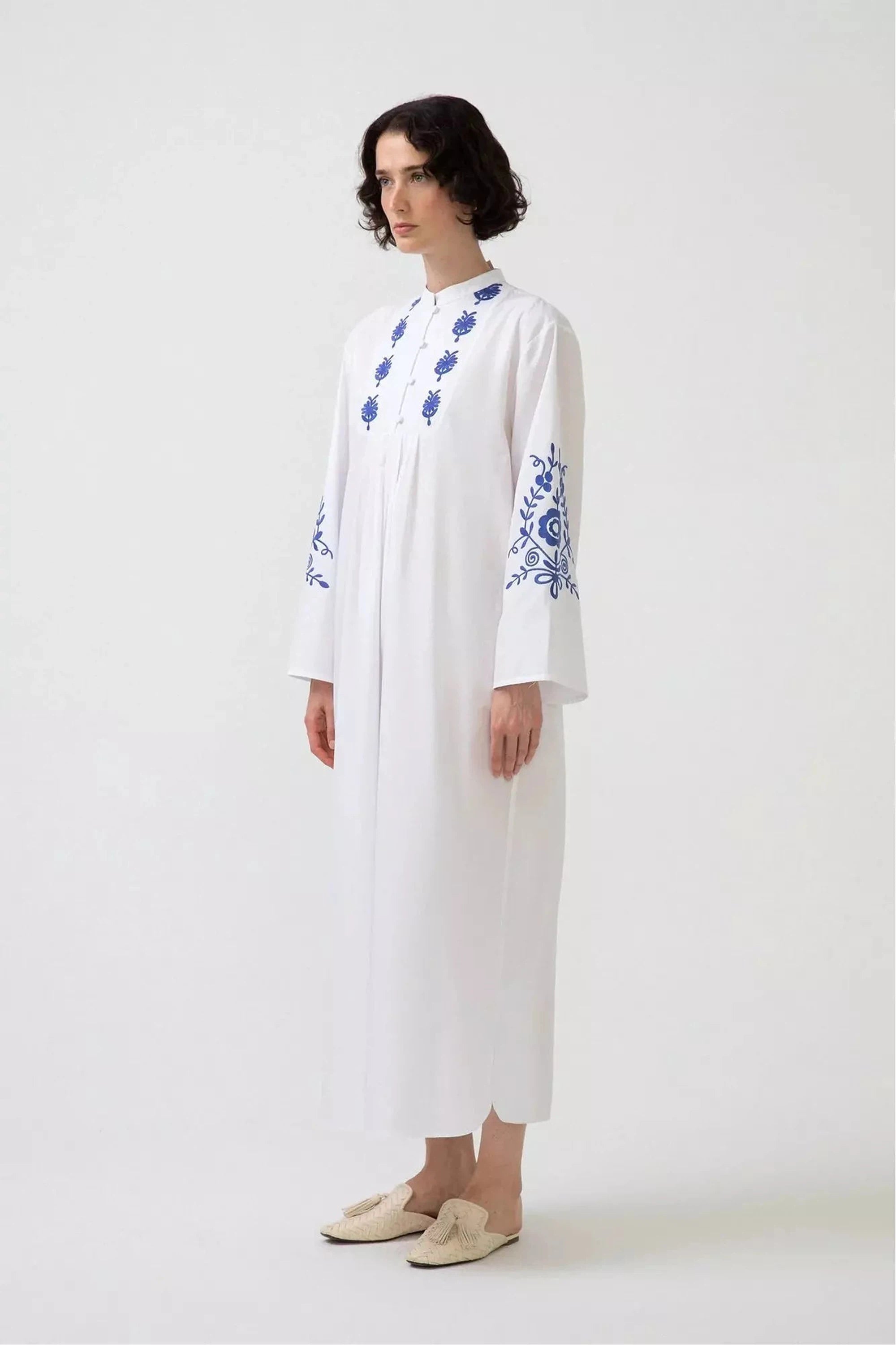 Zara Women's White Embroidered Long Sleeve Dress - Elegant Floral Lace Party Dress for Wedding, Cocktail & Special Occasions