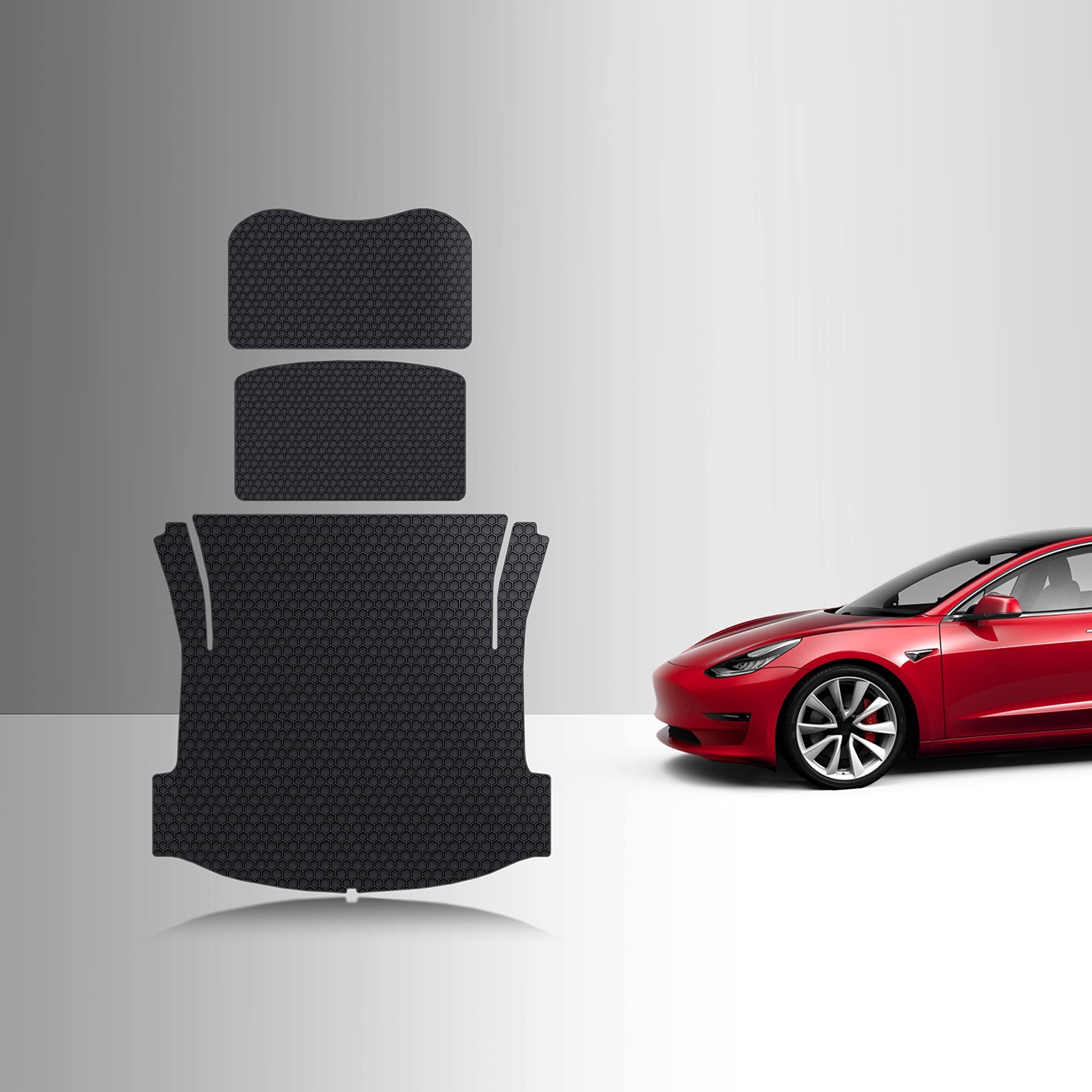 TOUGHPRO Tesla Model 3 All-Weather Front Trunk Mats, Storage Mats & Cargo Liner Set (2020-2023) - Heavy Duty Black Rubber Car Accessories for Protection & Organization | Perfect for Road Trips, Grocery Hauling & Everyday Use